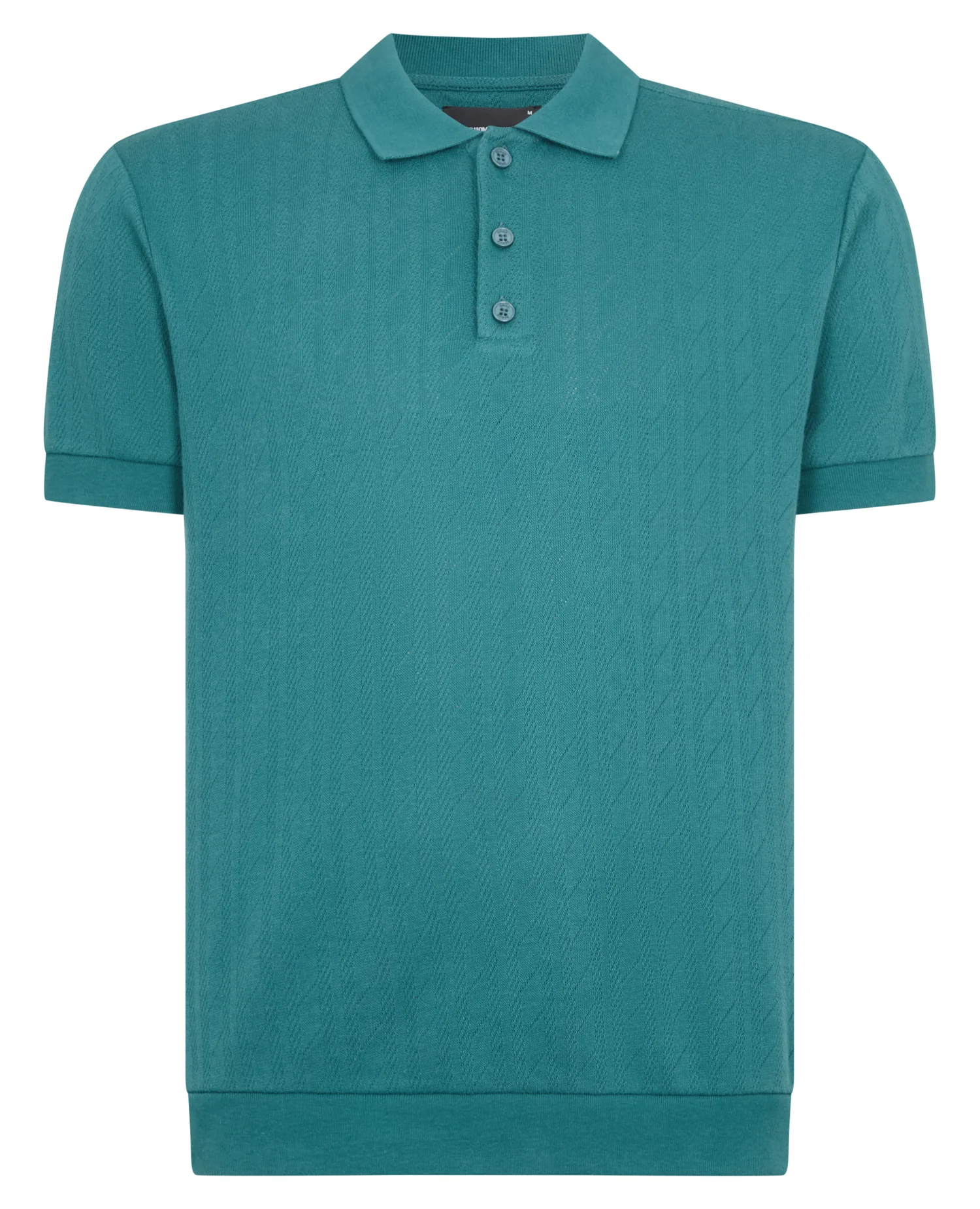 Cable Patterned Cotton Polo Shirt - Image 6