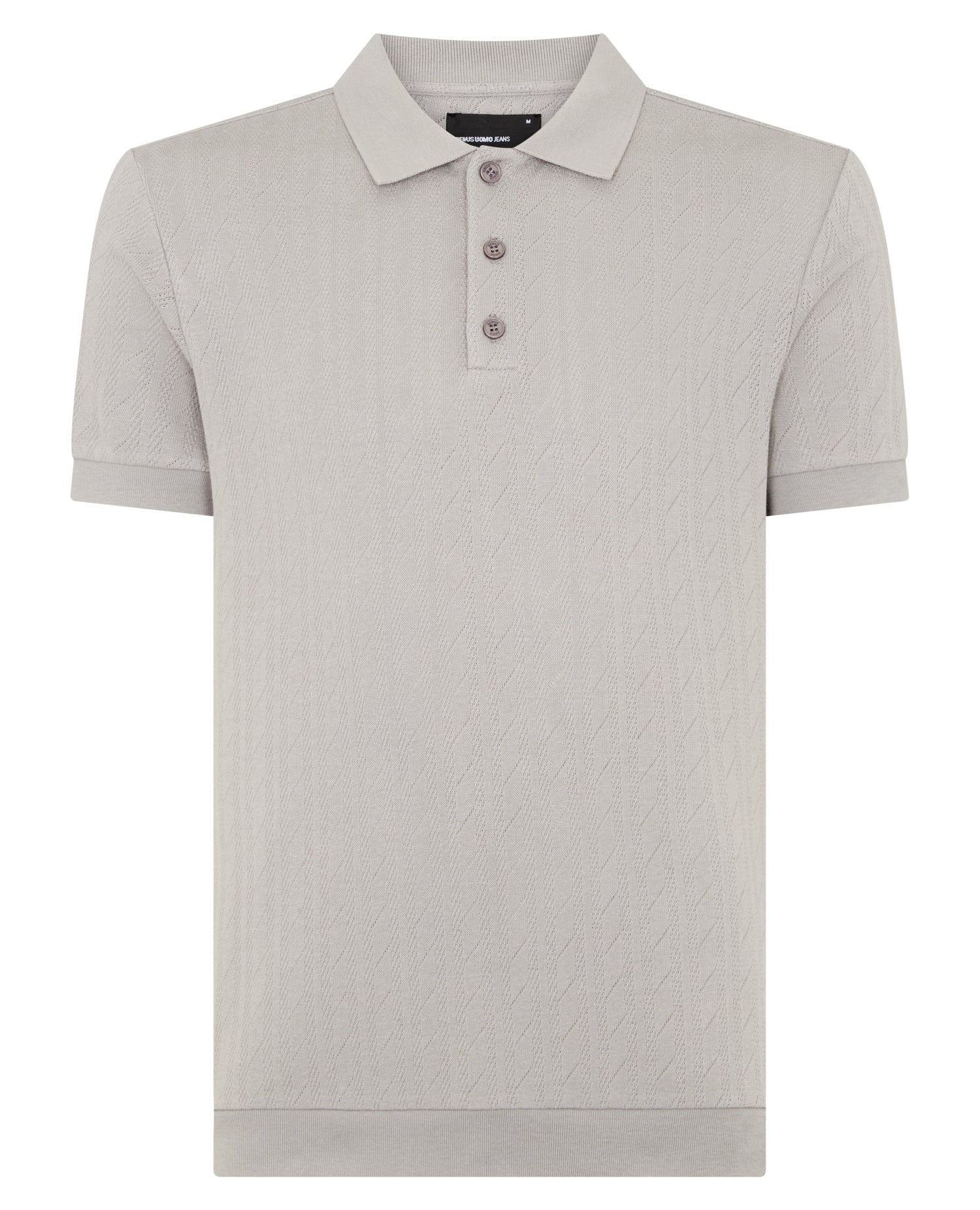 Cable Patterned Cotton Polo Shirt - Image 6