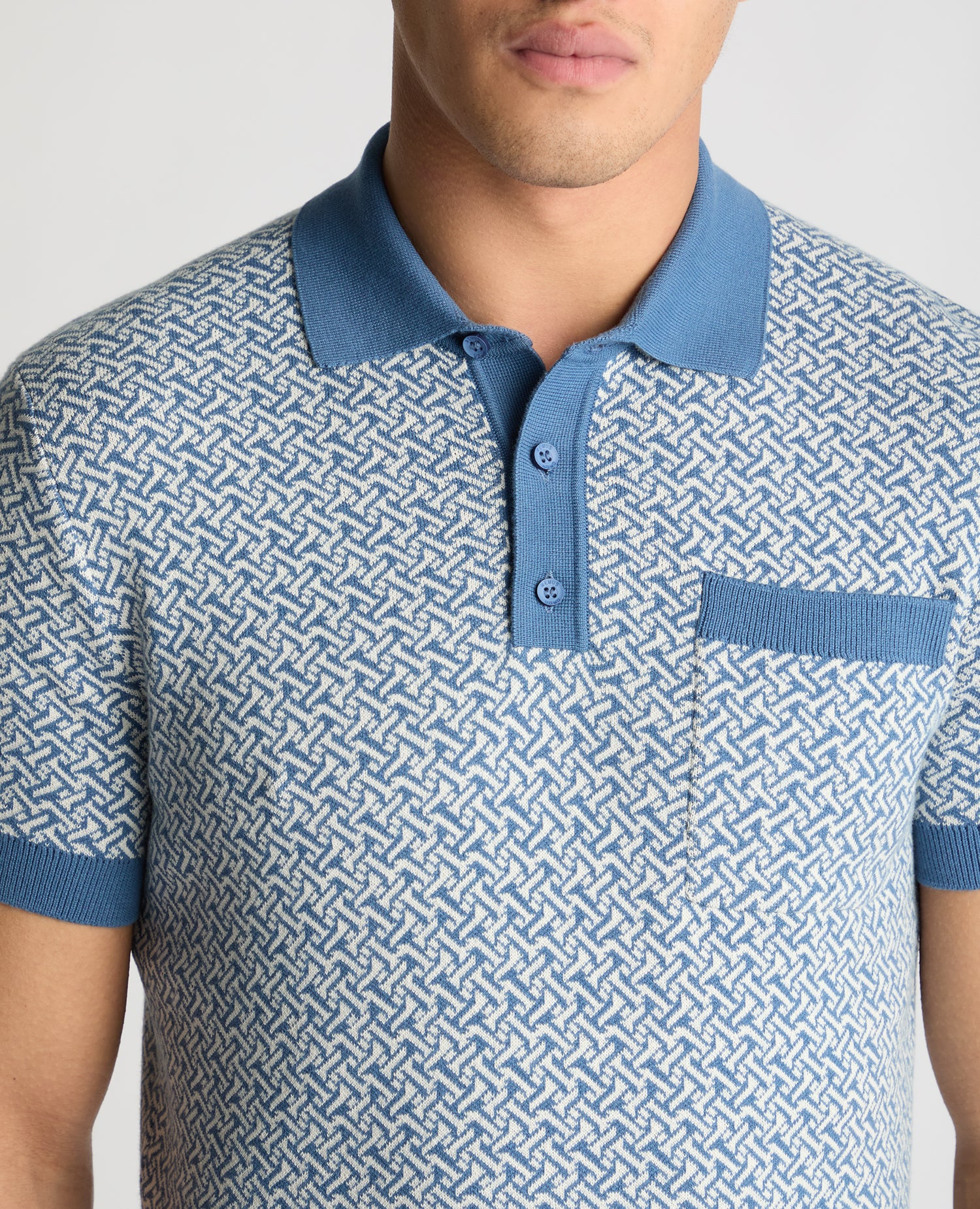 Geometric Print knit Polo - Image 5