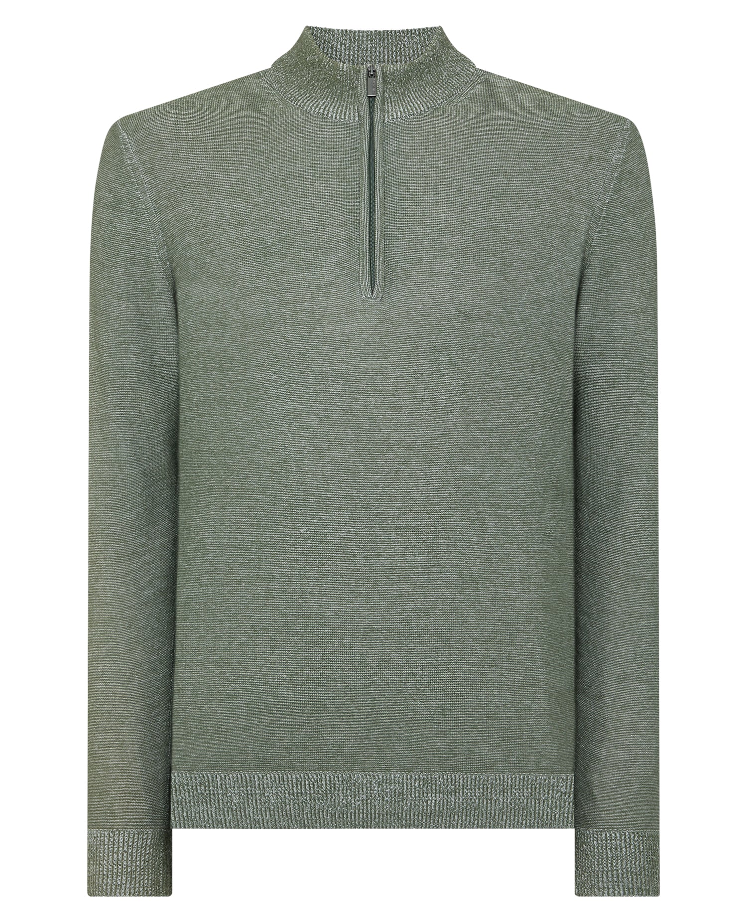 Two-Tone Half-Zip Knit Sweater - Image 5