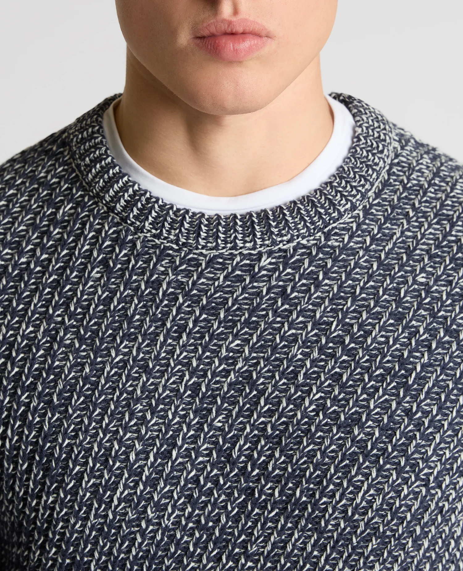 Two-Tone Cotton-Blend Knit Sweater - Image 5