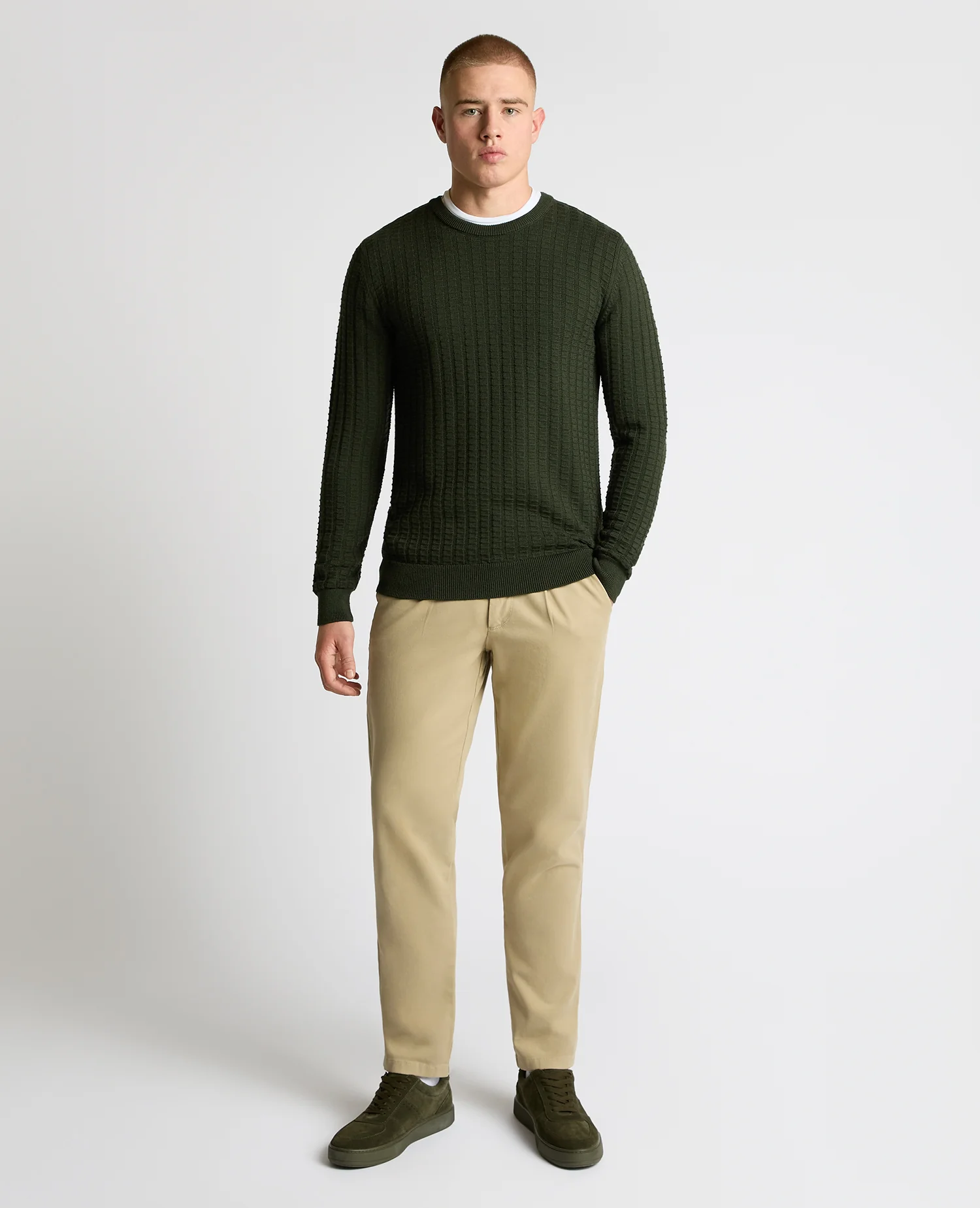 Grid Knit Wool-Blend Sweater - Image 2