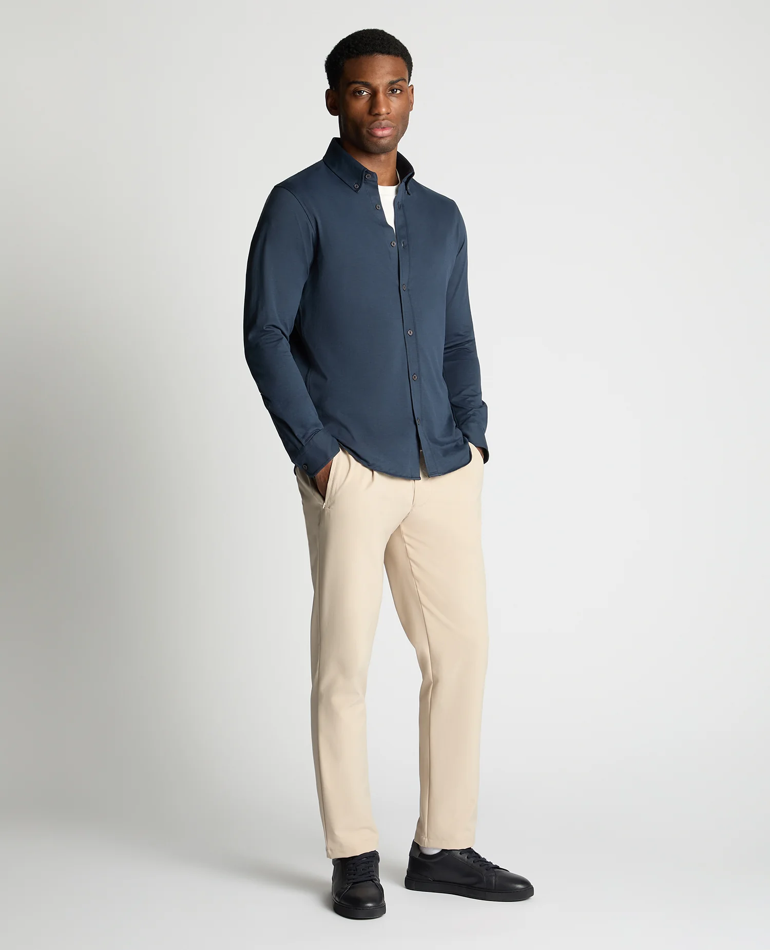 Long Sleeve Cotton Stretch Shirt - Image 2