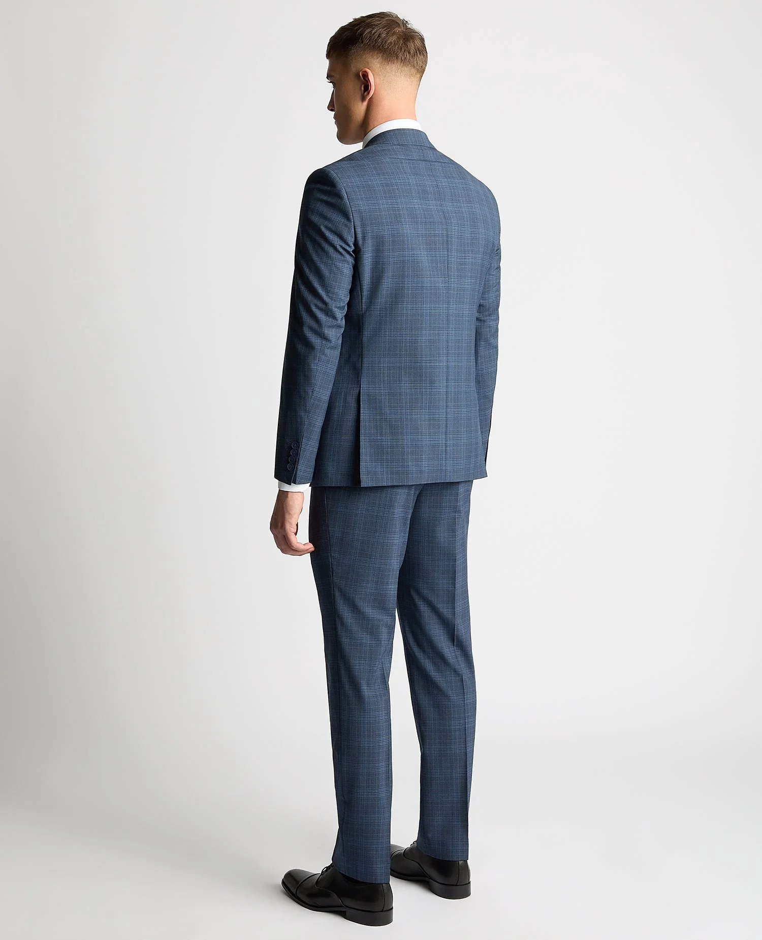 Tapered Fit Checked Wool Blend Mix and Match Suit Jacket - Image 3