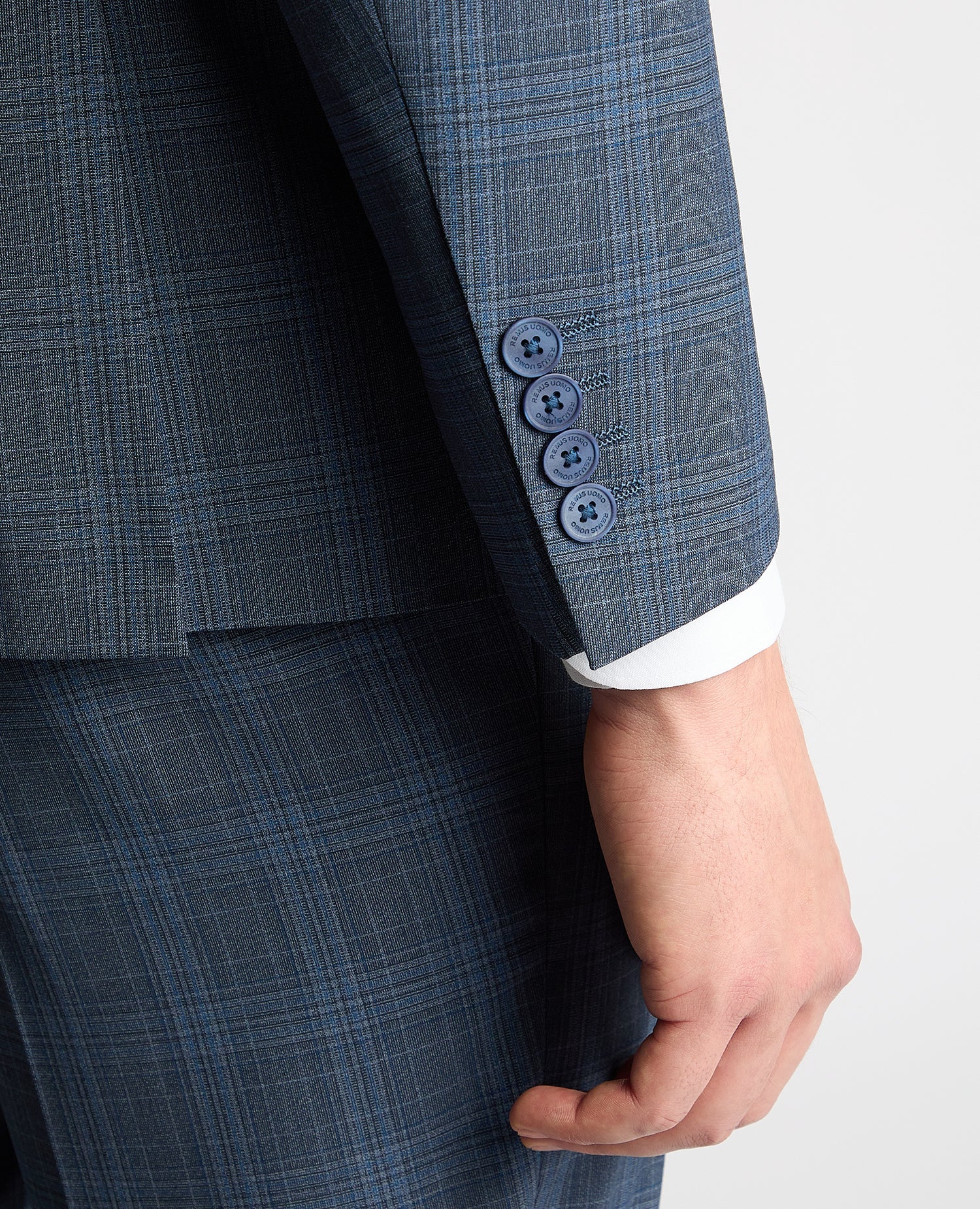 Tapered Fit Checked Wool Blend Mix and Match Suit Jacket - Image 5