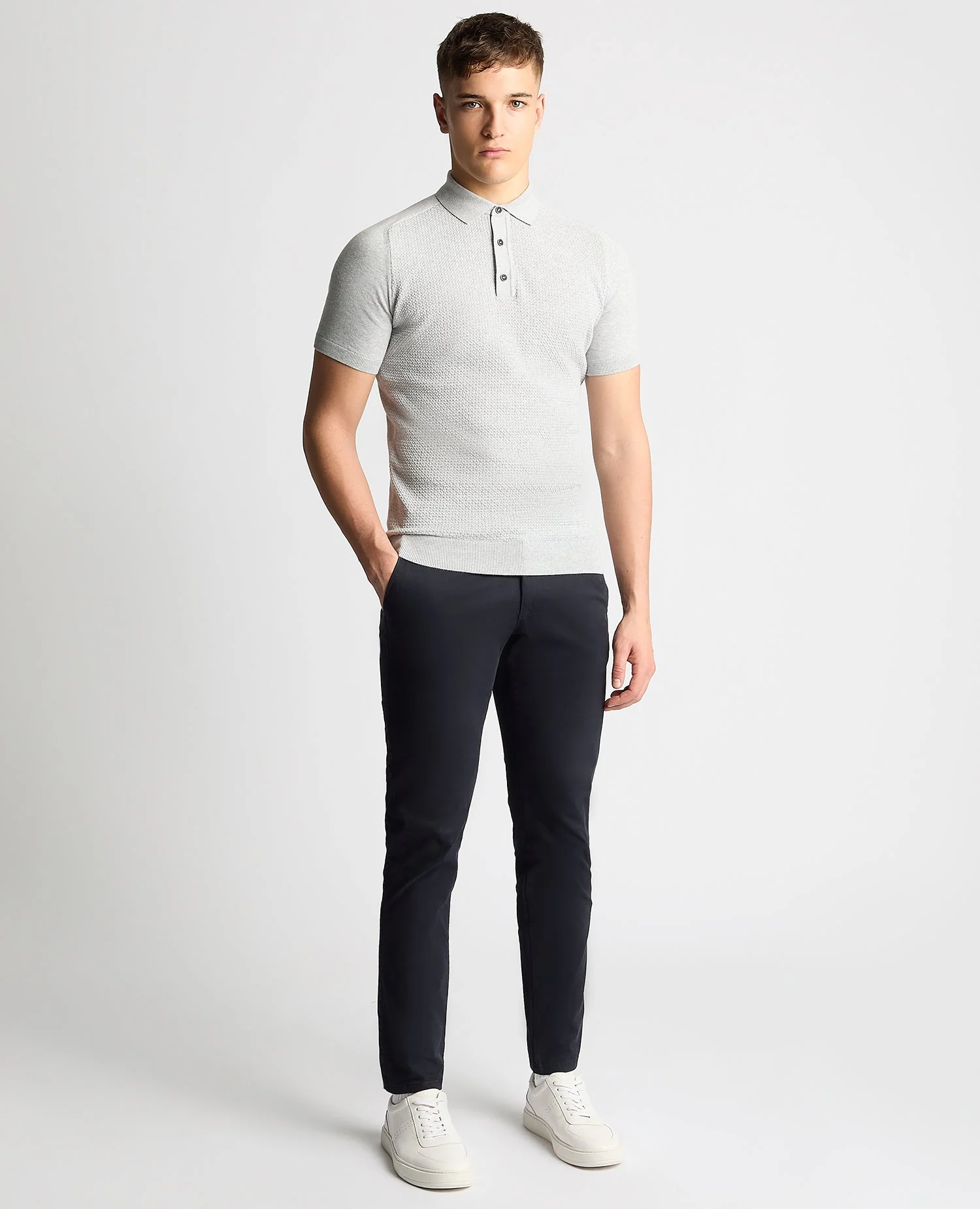 Knitted Cotton Short-Sleeve Polo Shirt - Image 2