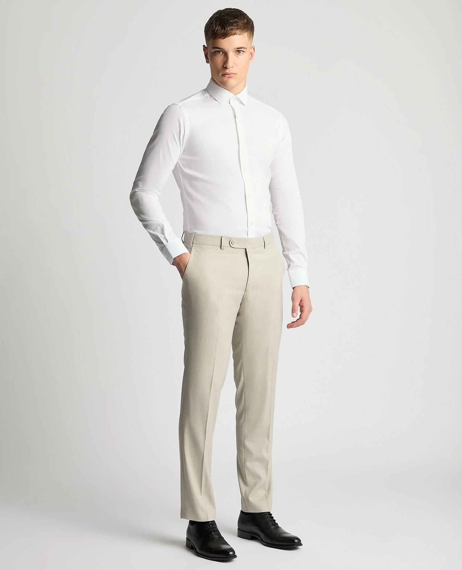 Tapered Fit Stretch Formal Trousers - Image 2
