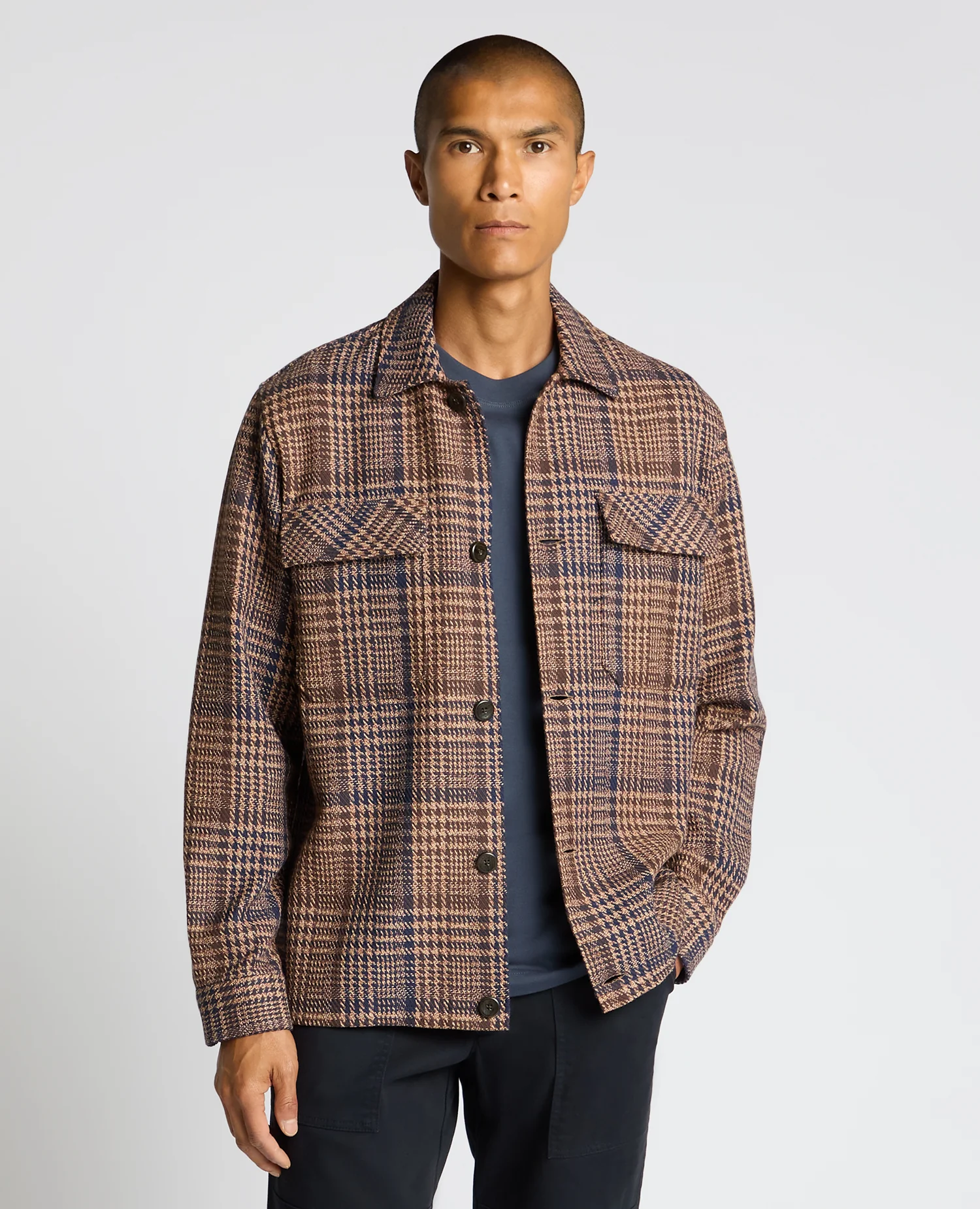 Regular Fit Houndstooth Shacket