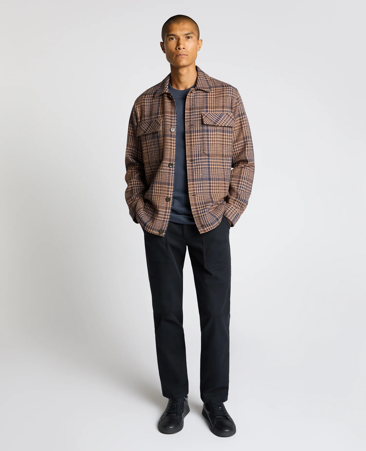 Regular Fit Houndstooth Shacket - Image 2
