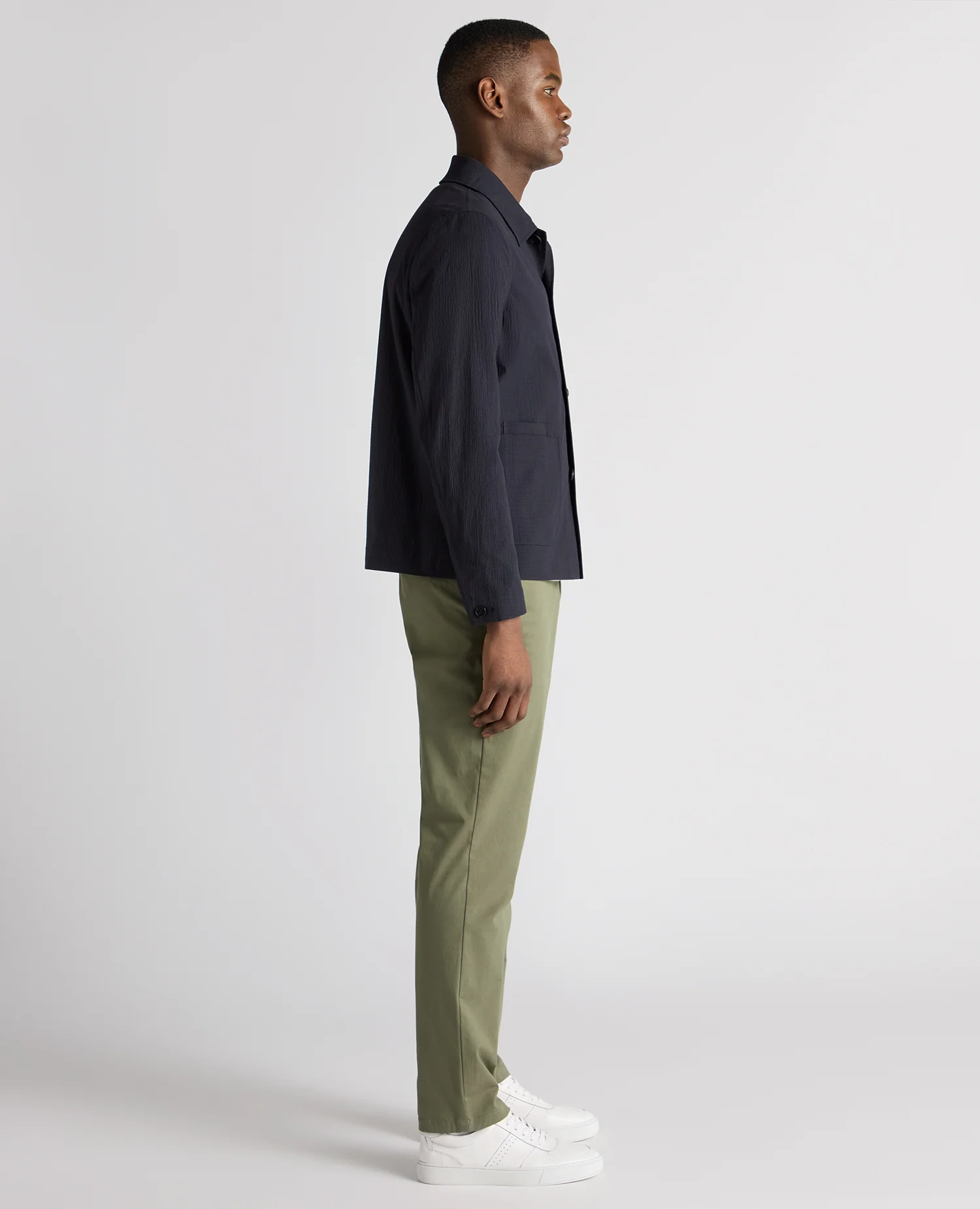 Regular Fit Seersucker Chore Jacket - Image 4