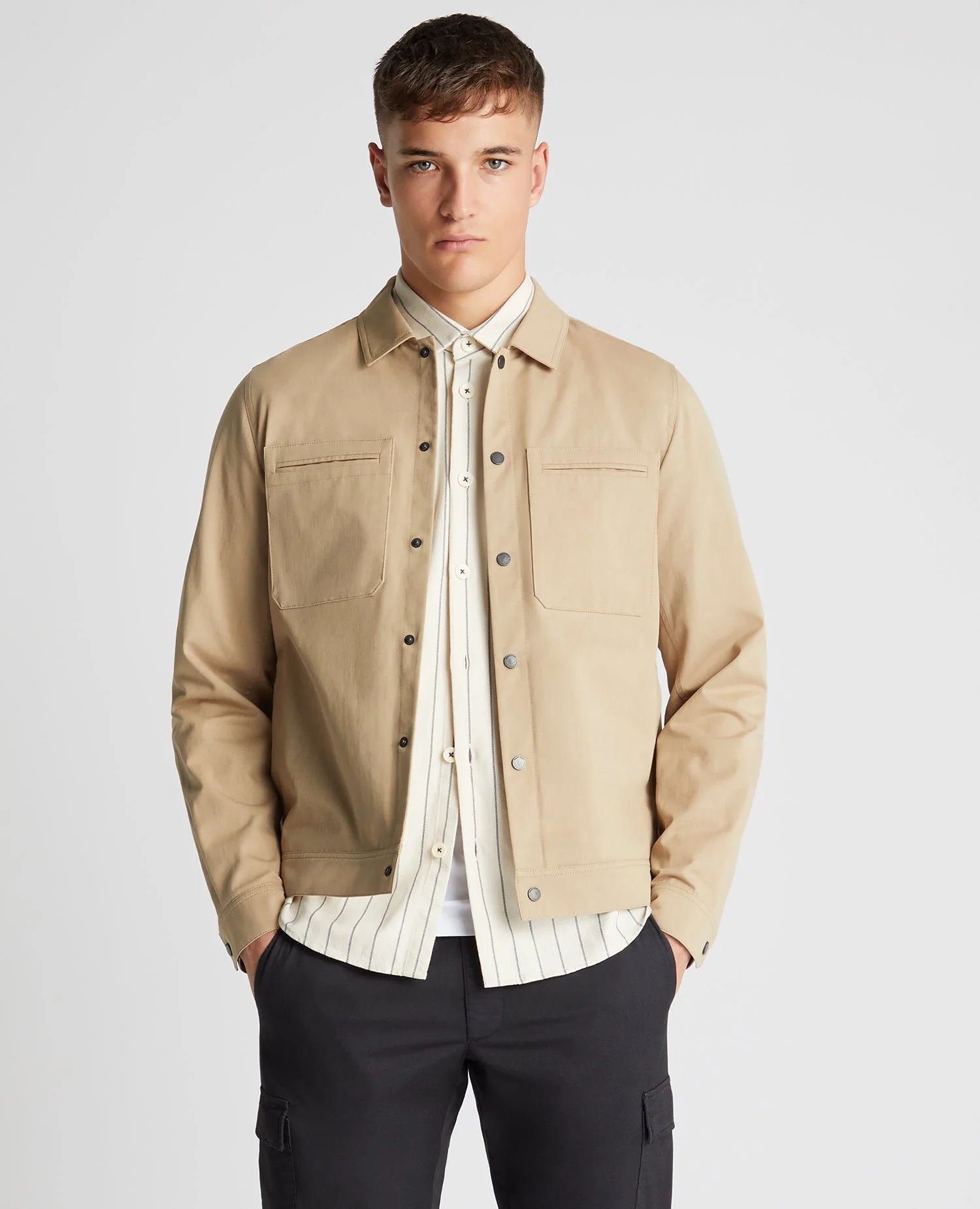 Regular Fit Cotton Twill Utility Jacket
