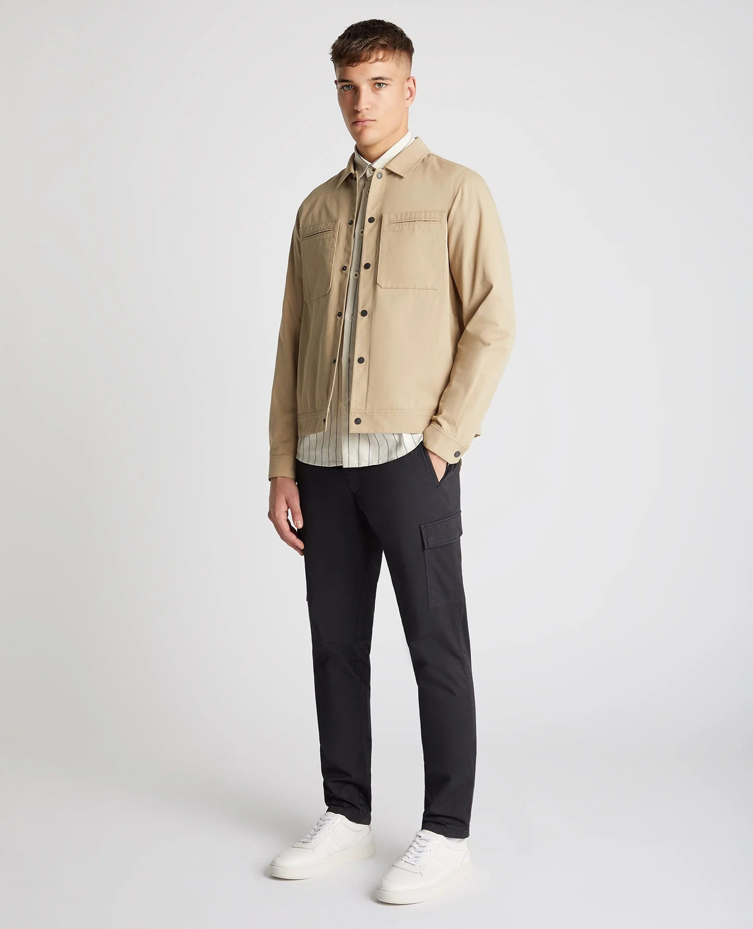 Regular Fit Cotton Twill Utility Jacket - Image 2