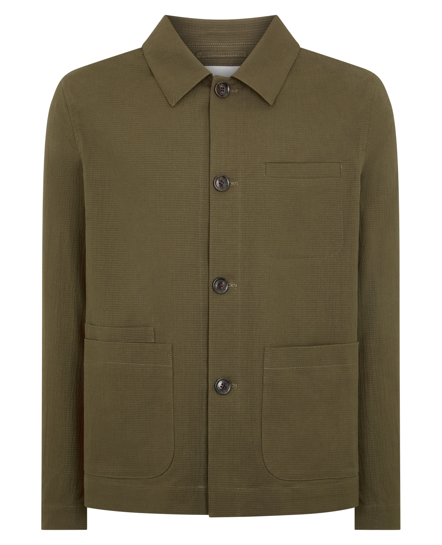 Regular Fit Seersucker Chore Jacket - Image 7