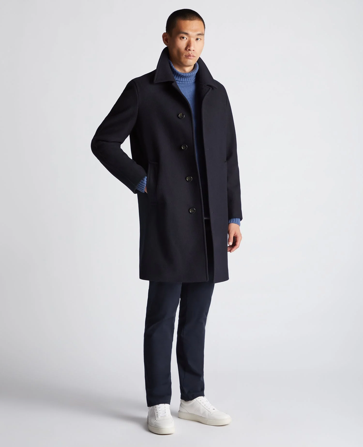 Relaxed Fit Wool-Blend Tailored Coat - Image 2