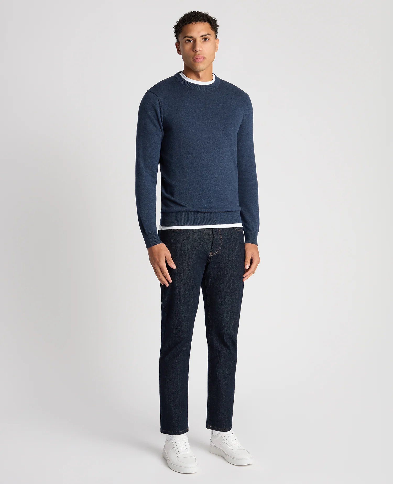 Tapered Fit Cotton Crew Neck Sweater - Image 2