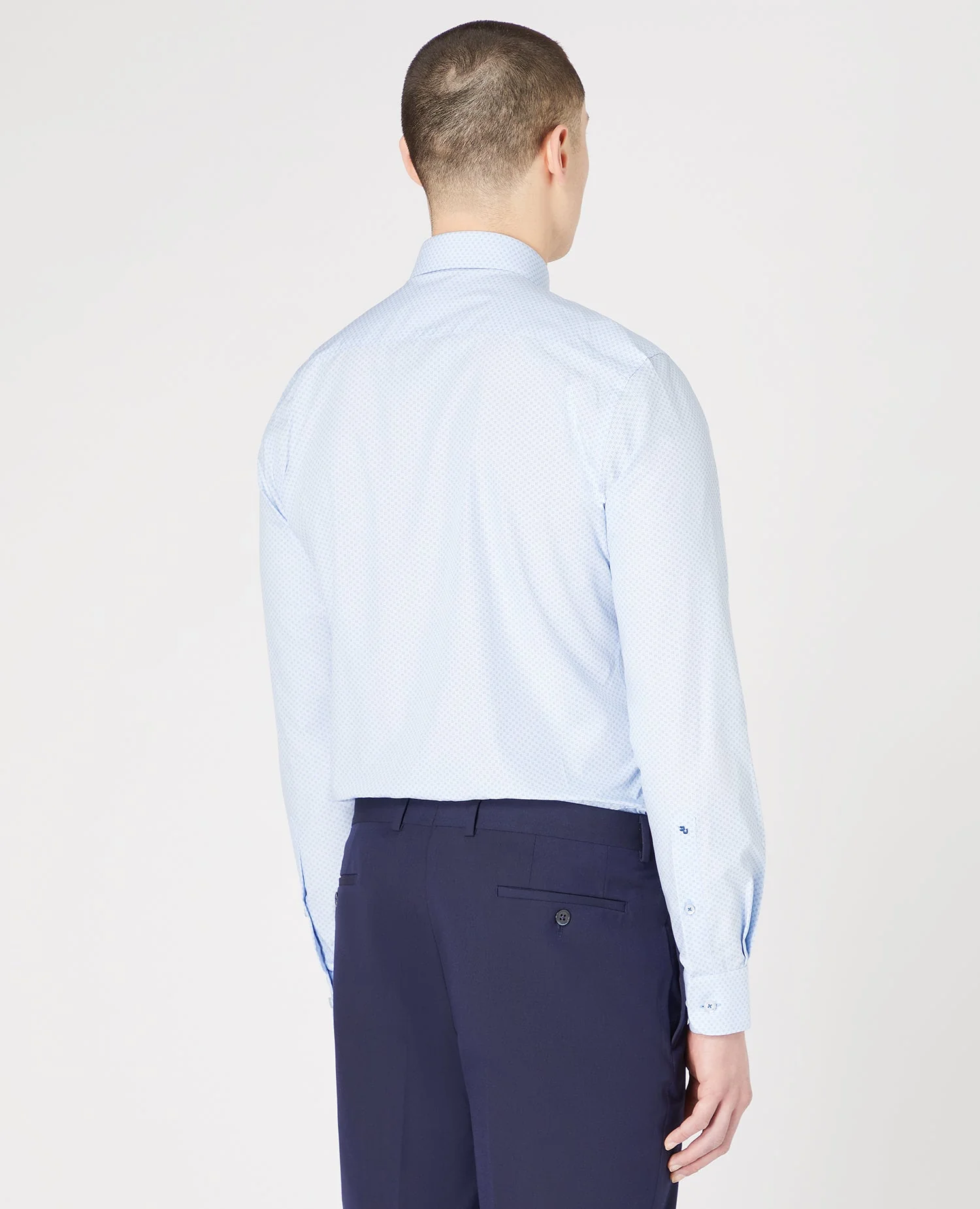 Tapered Fit Geometric Print Cotton Shirt - Image 3