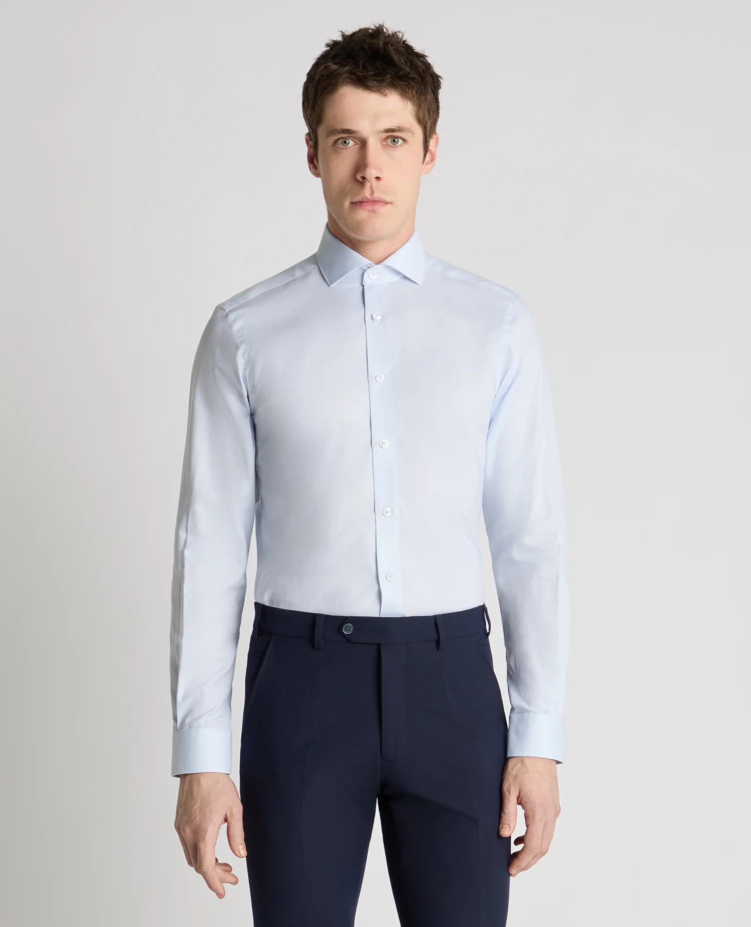 Tapered Fit French Front Cotton Shirt