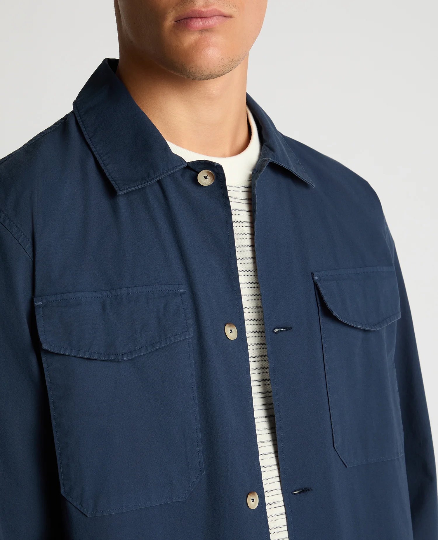 Regular Fit Cotton-Stretch Overshirt - Image 5