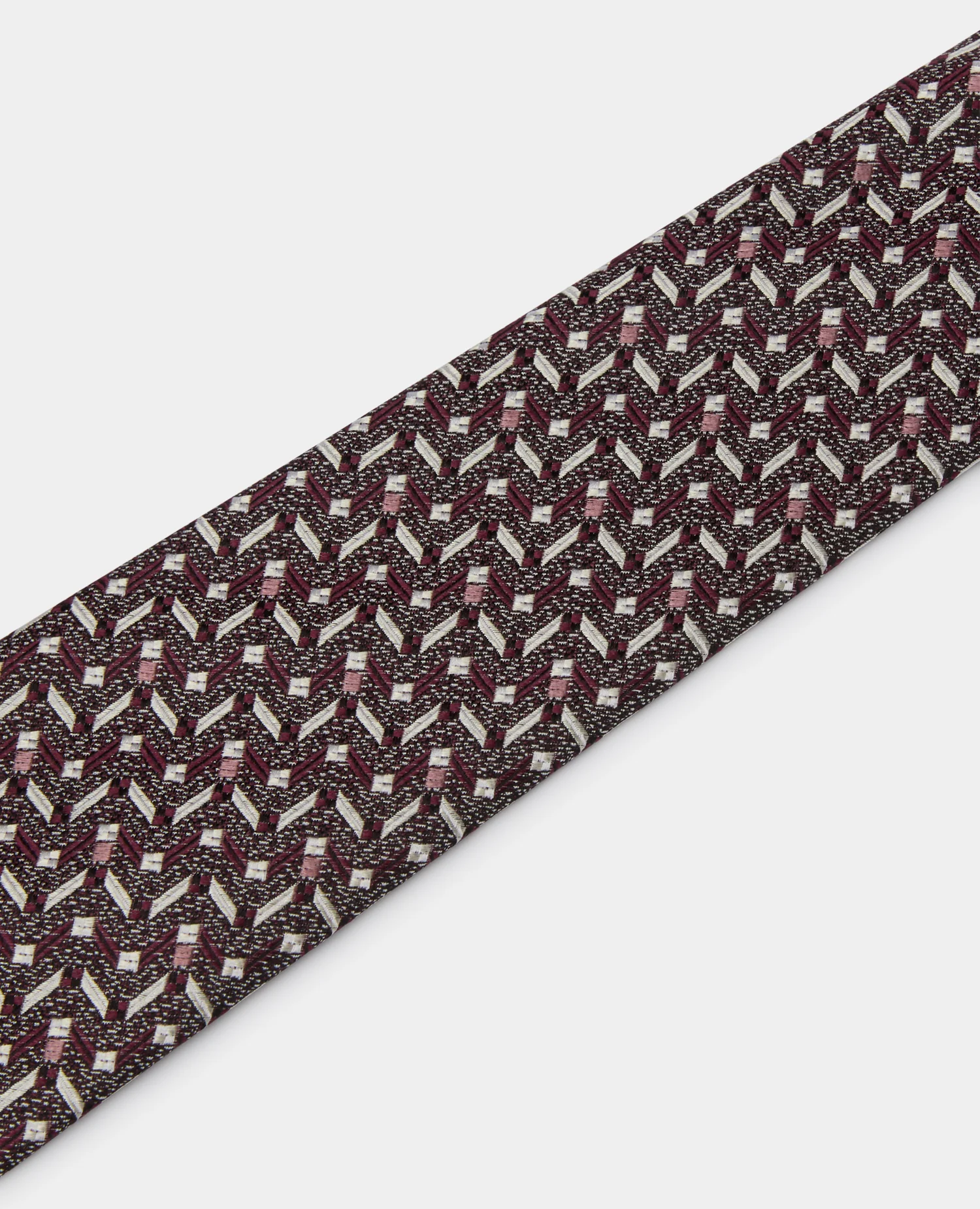 Silk Geometric Design Tie - Image 2