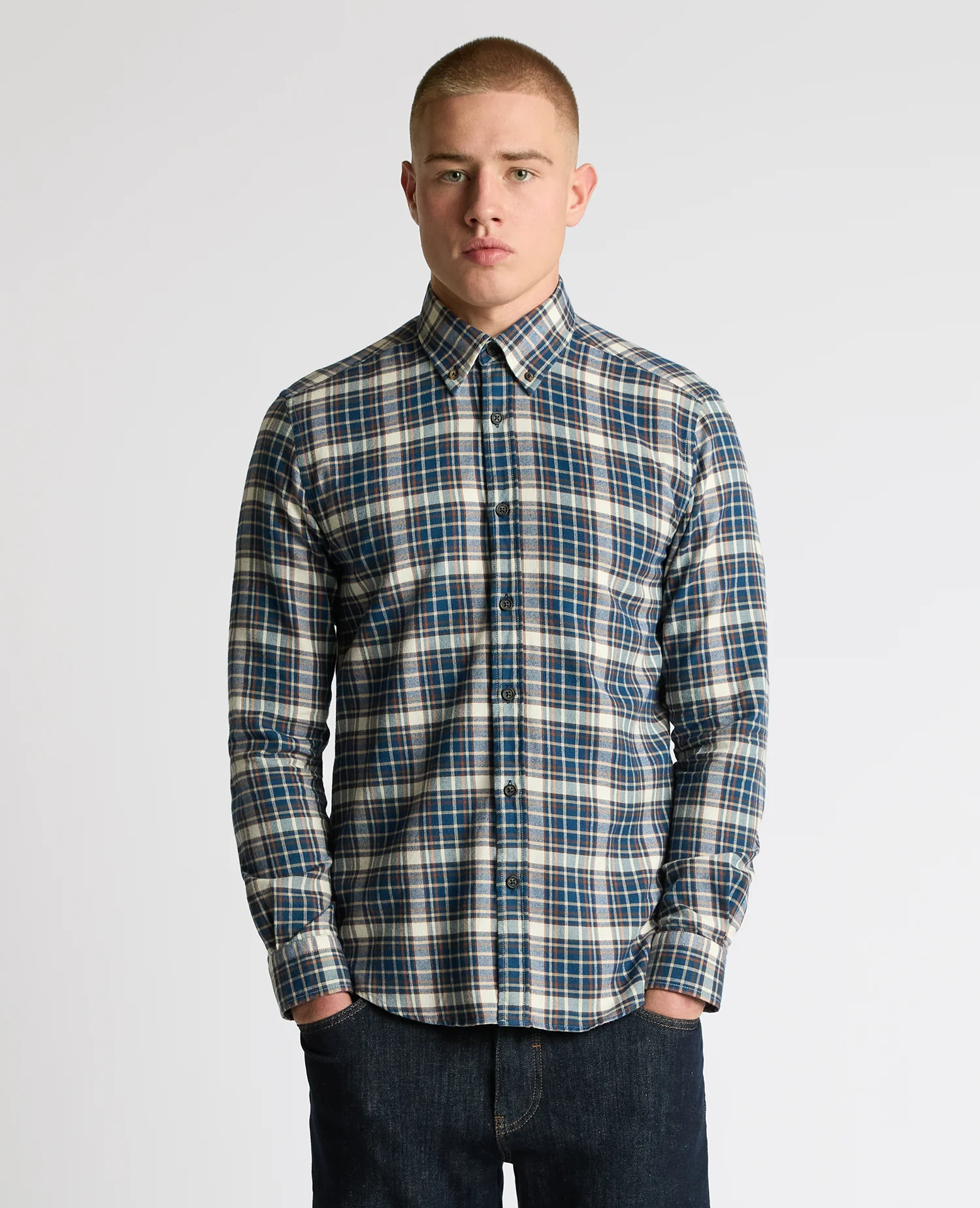 Slim Fit Cotton Check Shirt