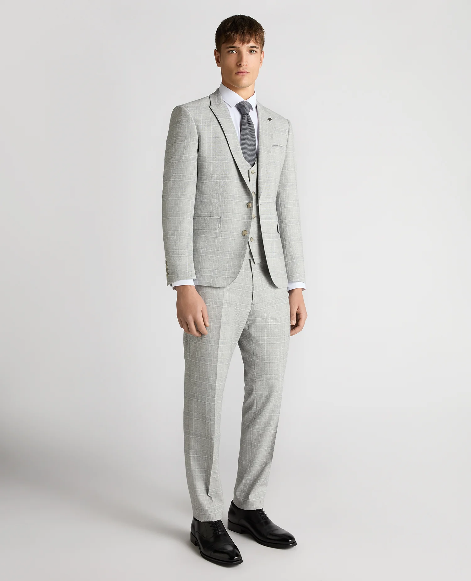Slim Fit Checked Stretch Suit - Image 2
