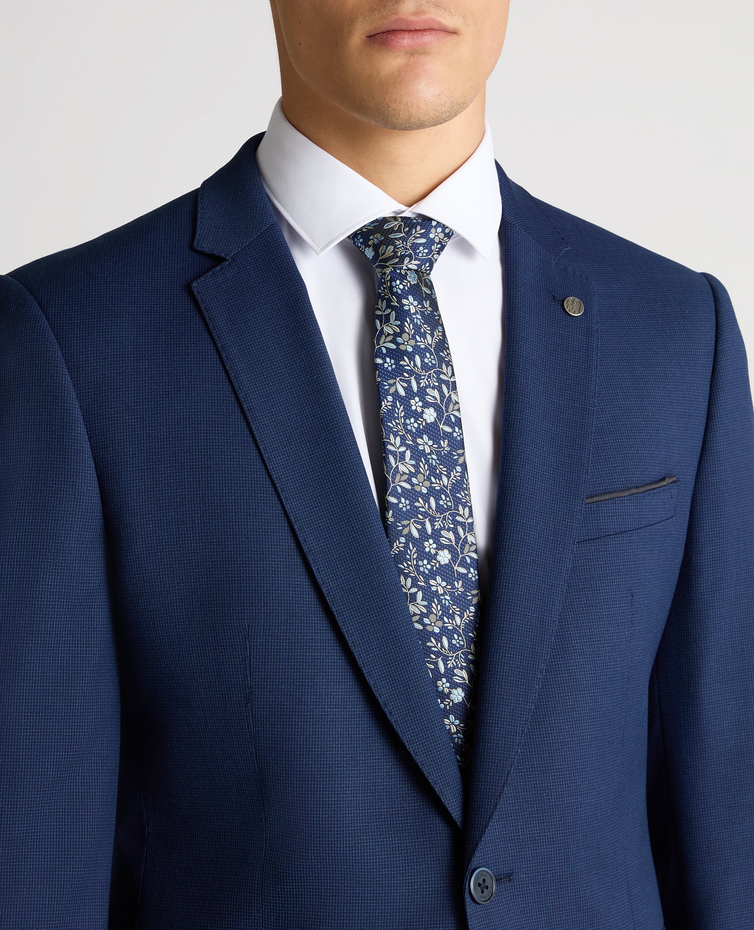 Slim Fit Micro Check Stretch Suit Jacket - Image 4