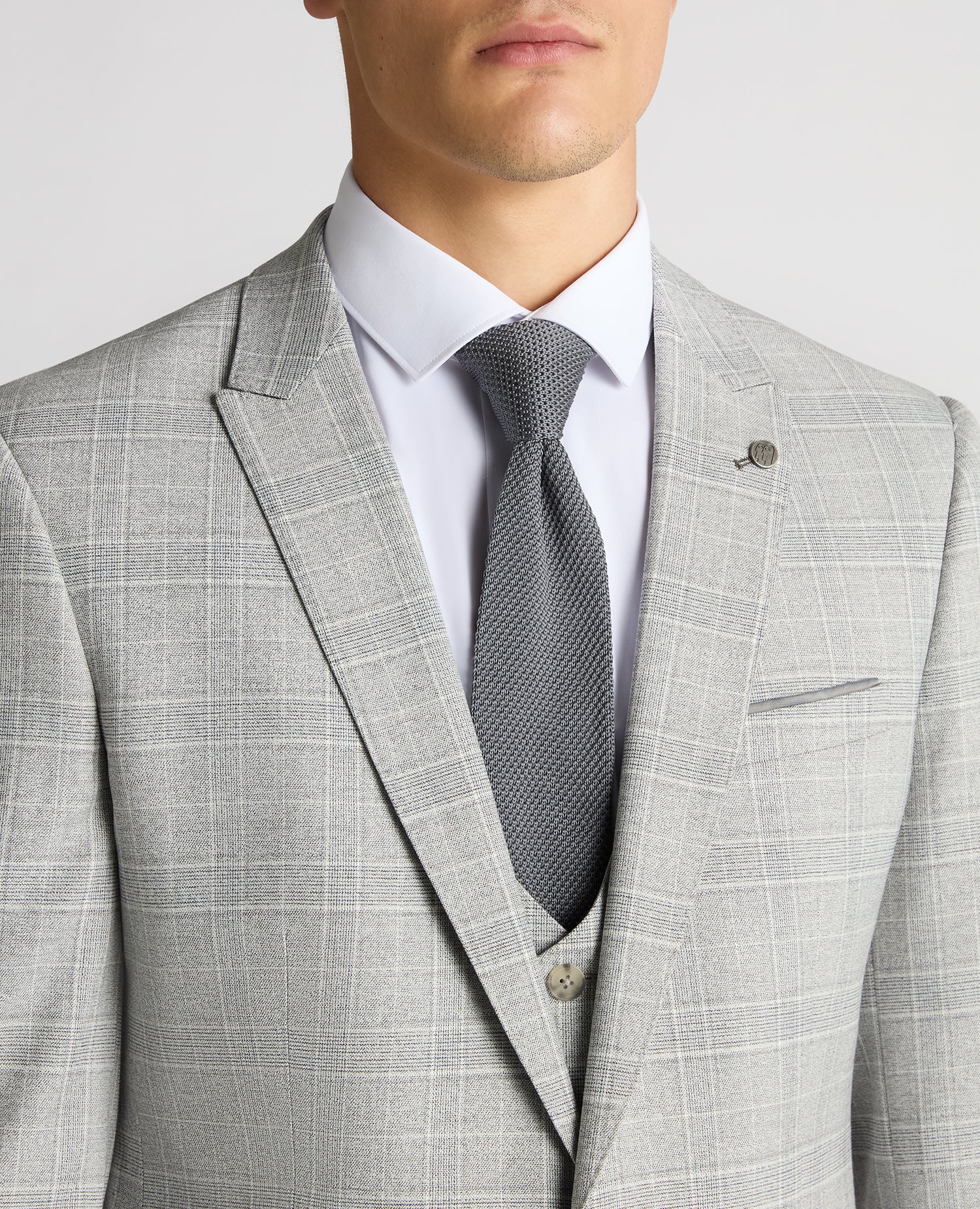 Slim Fit Checked Stretch Suit Jacket - Image 4
