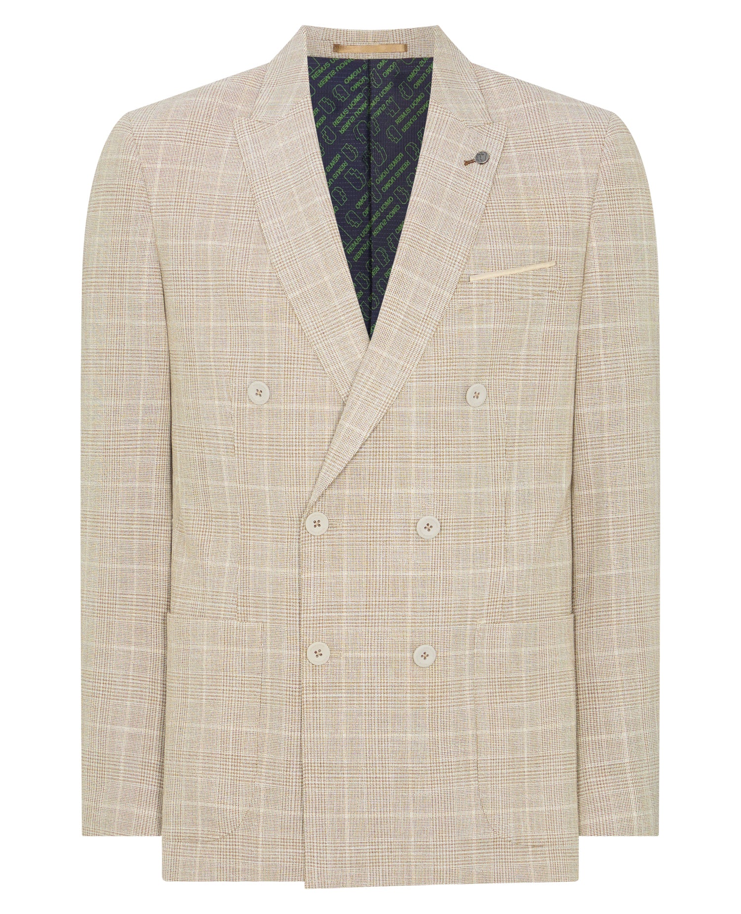 Slim Fit Double Breasted Checked Suit - Image 6