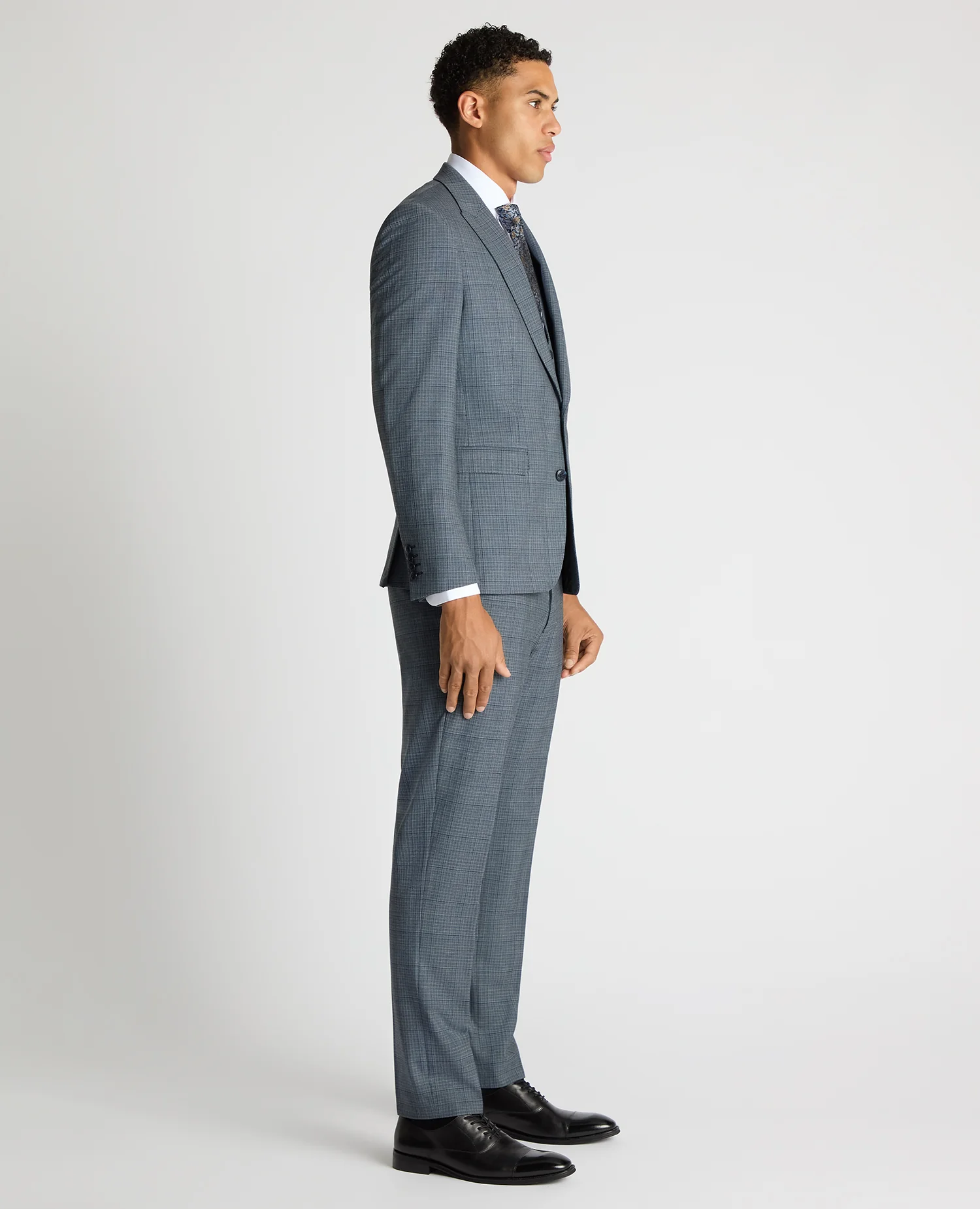 Slim Fit Checked Stretch Suit - Image 4
