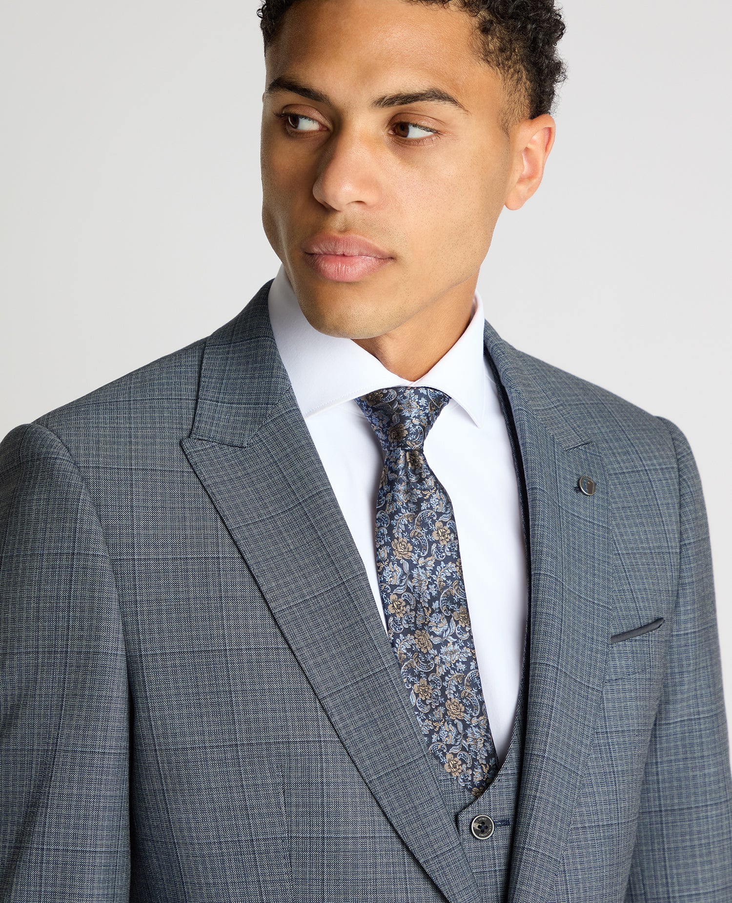 Slim Fit Checked Stretch Suit - Image 5