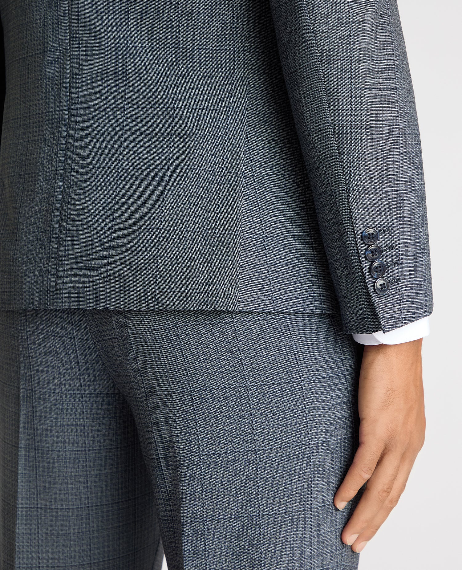 Slim Fit Checked Stretch Suit - Image 6
