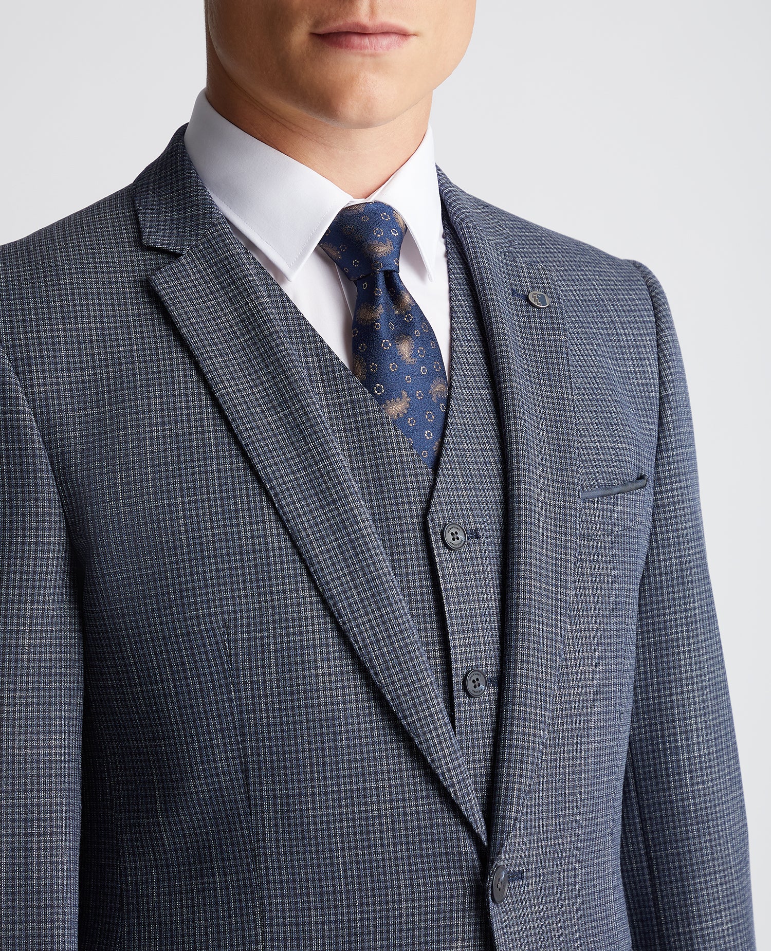 Slim Fit Checked Stretch Suit - Image 5