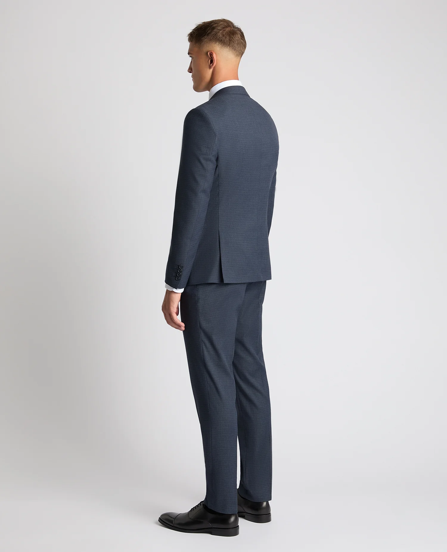 Slim Fit Checked Stretch Suit Jacket - Image 3