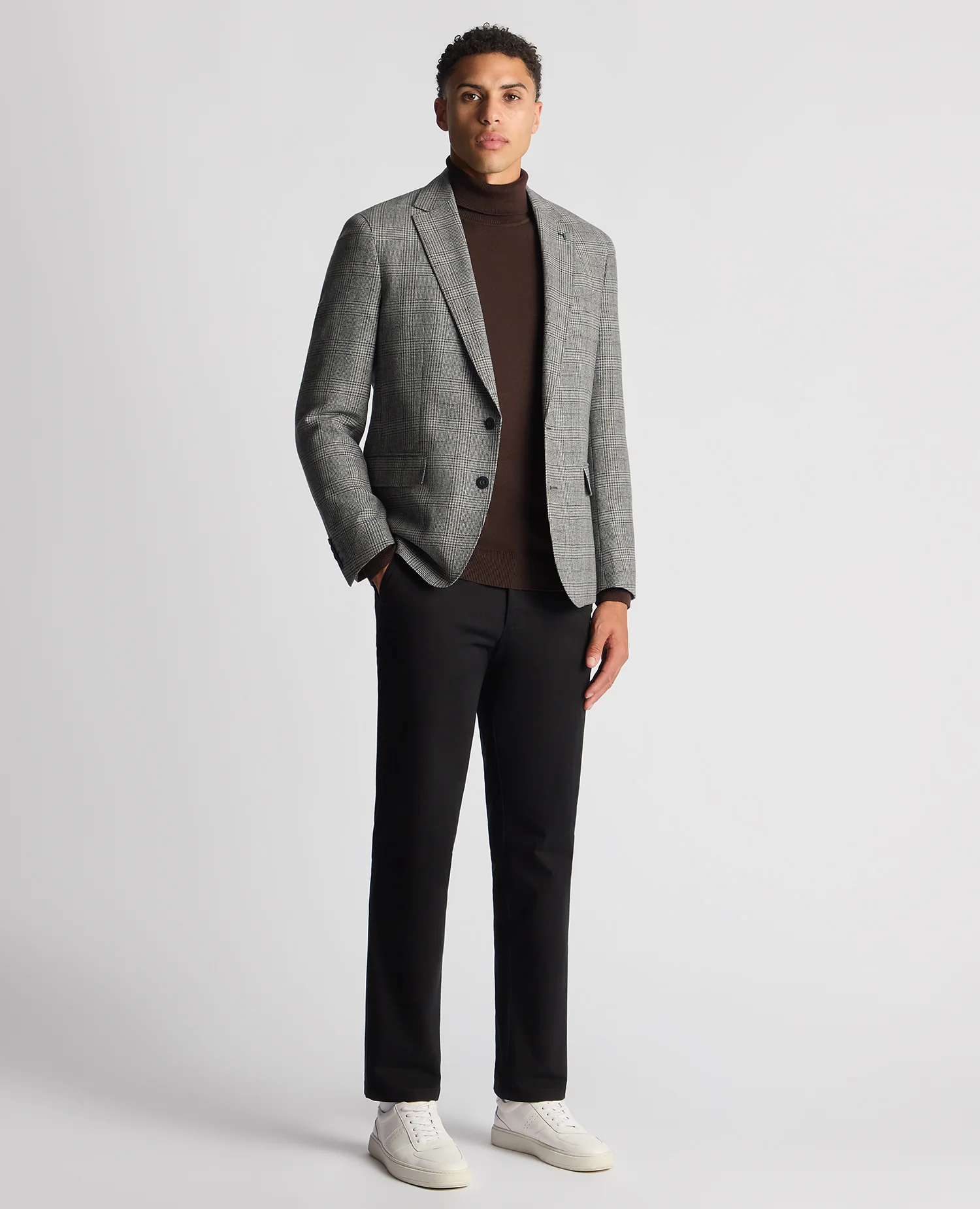 Slim Fit Checked Wool-Blend Jacket - Image 2