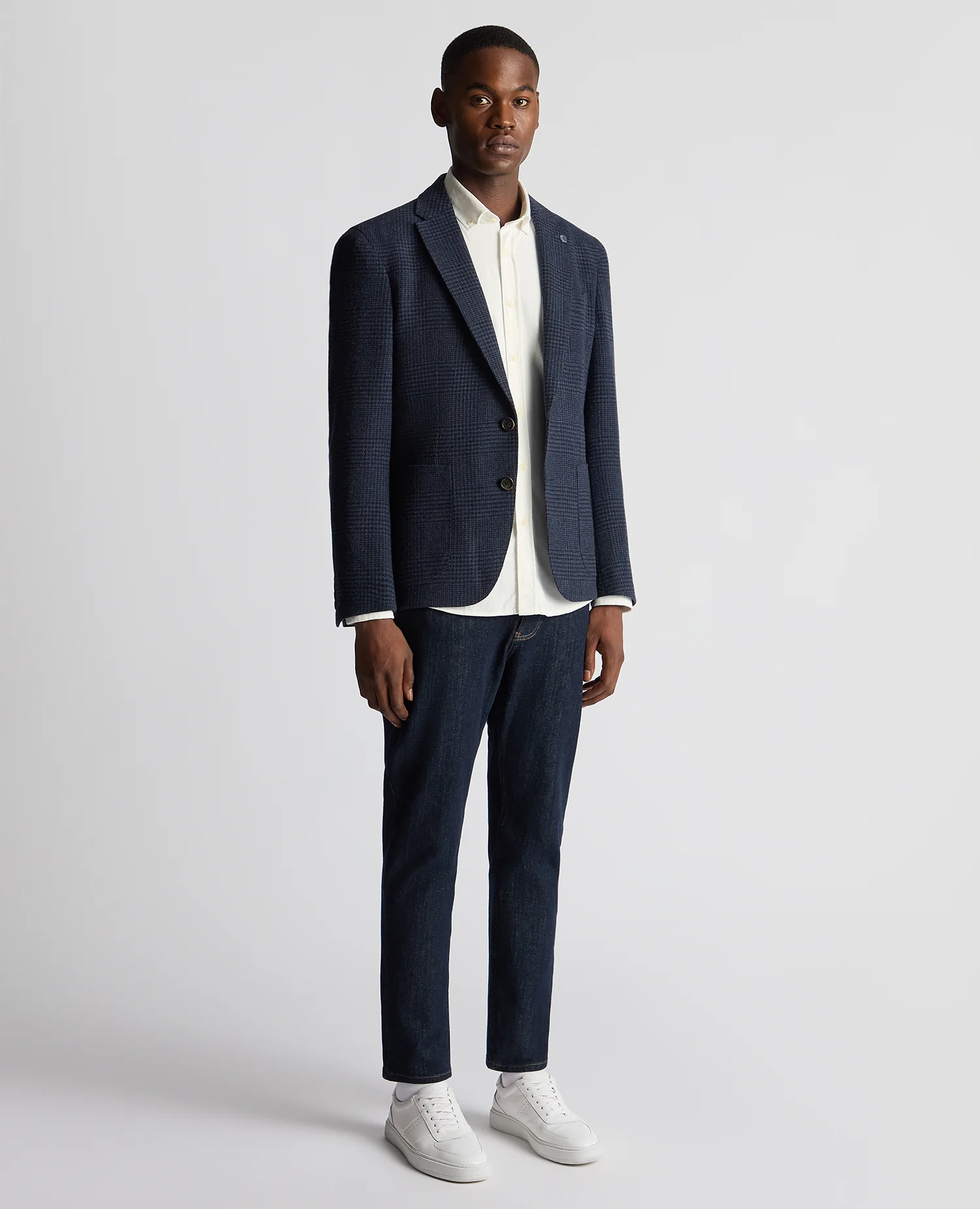 Slim Fit Checked Wool Jacket - Image 2