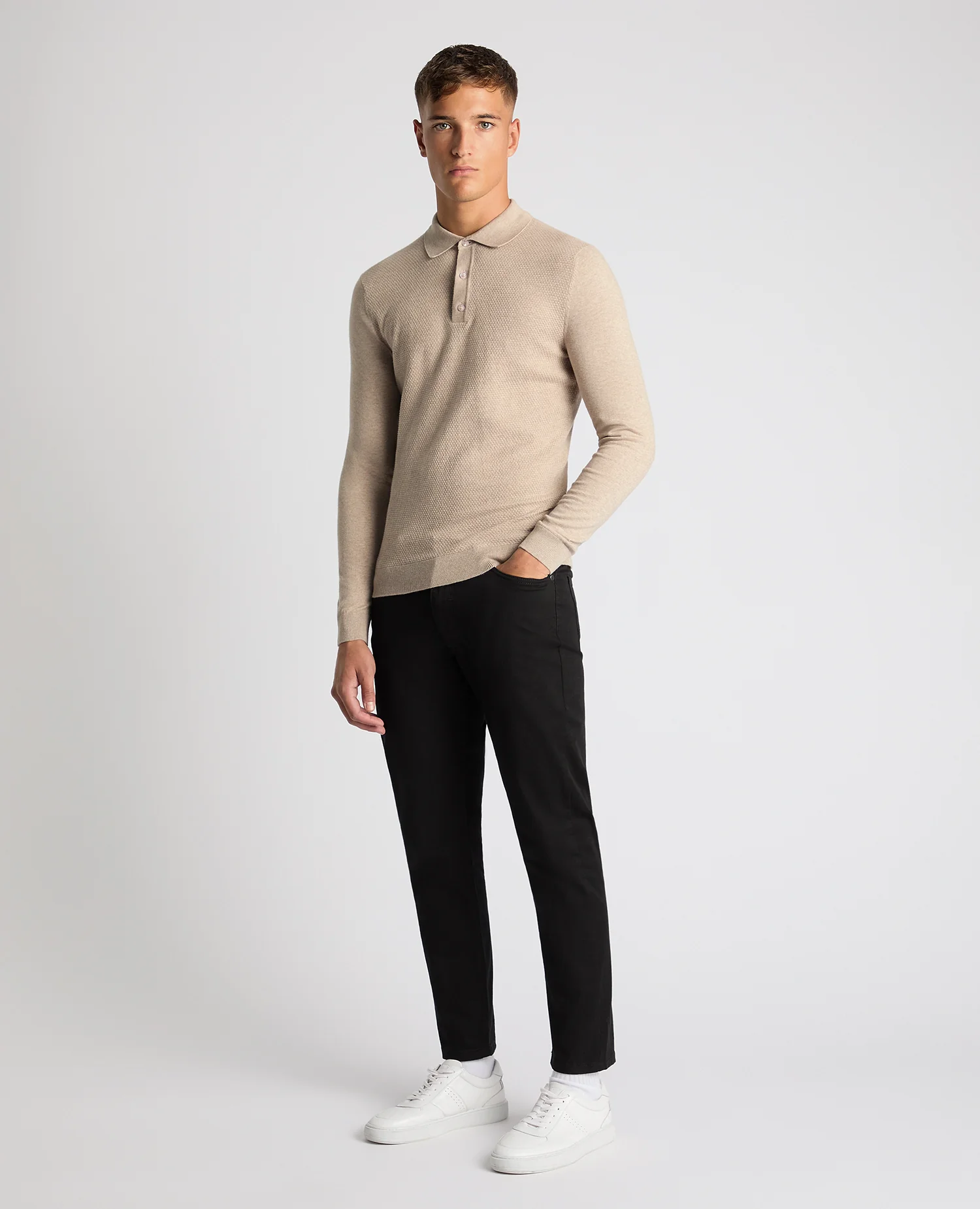 Slim Fit Cotton Knitted Polo - Image 2