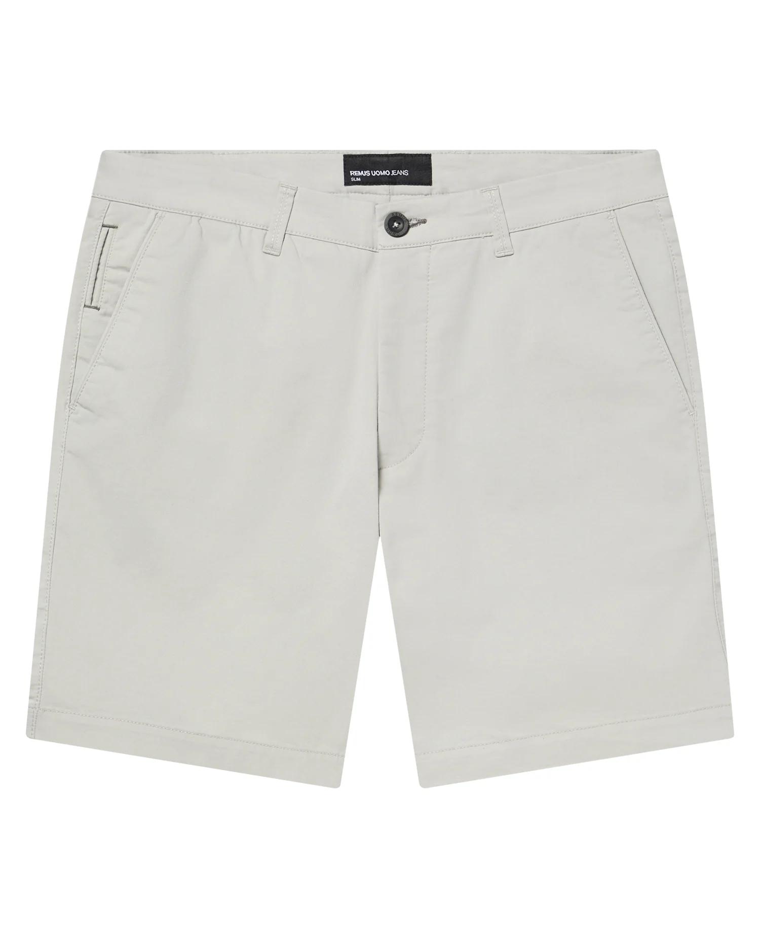 Grey Slim Leg Cotton-Stretch Chino Short - Image 6