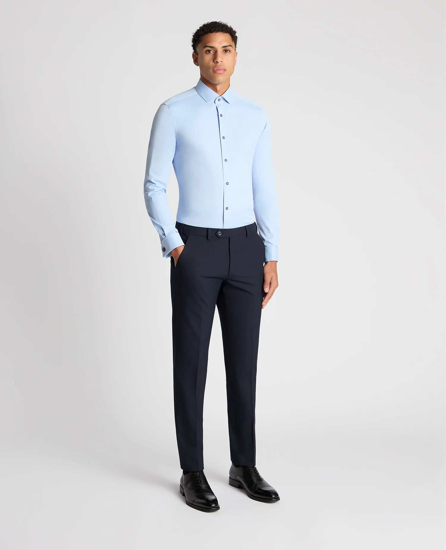 Slim Fit Cotton Stretch Double Cuff Shirt - Image 2
