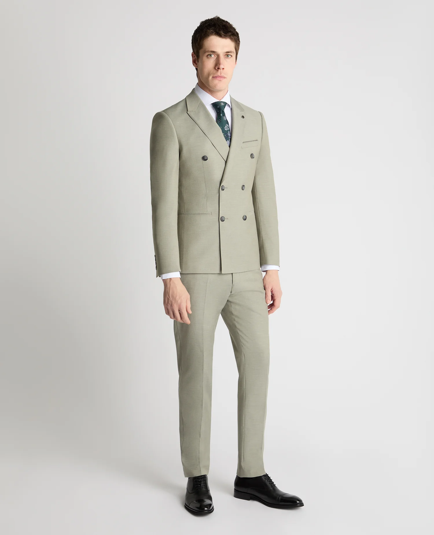Slim Fit Double-Breasted Stretch Suit - Image 2