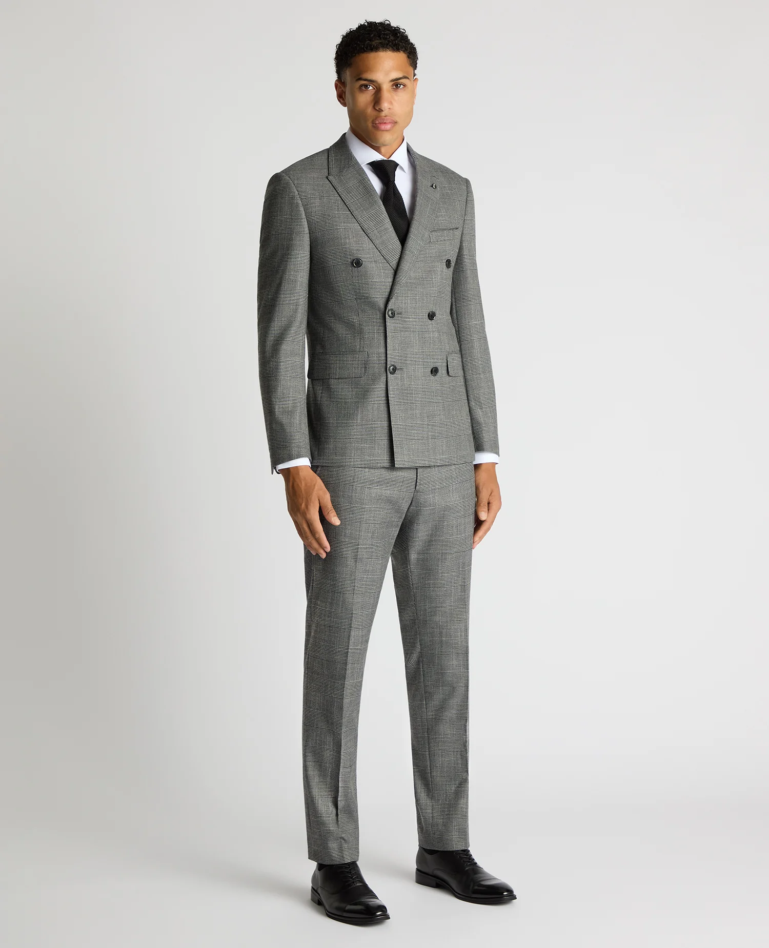 Slim Fit Double Breasted Suit Jacket - Image 2