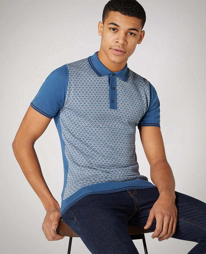 Slim Fit Knitted Cotton Short Sleeve Polo Shirt - Image 2