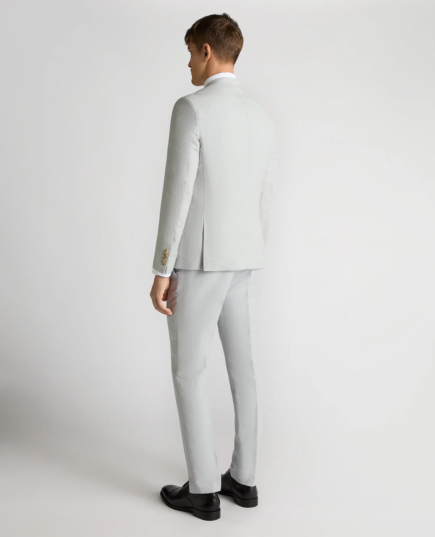 Slim Fit Linen-Blend Double Breasted Suit - Image 3