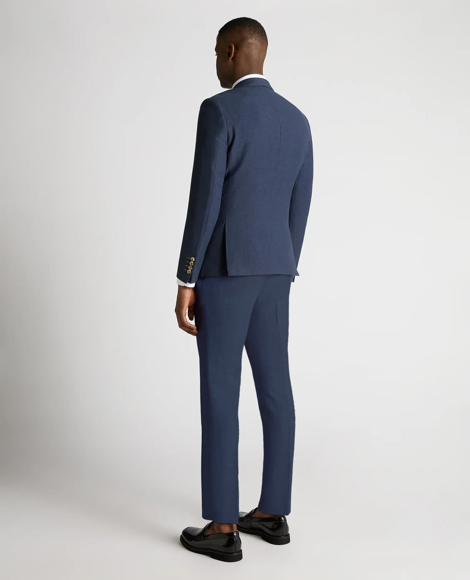 Slim Fit Linen-Blend Double Breasted Suit - Image 3