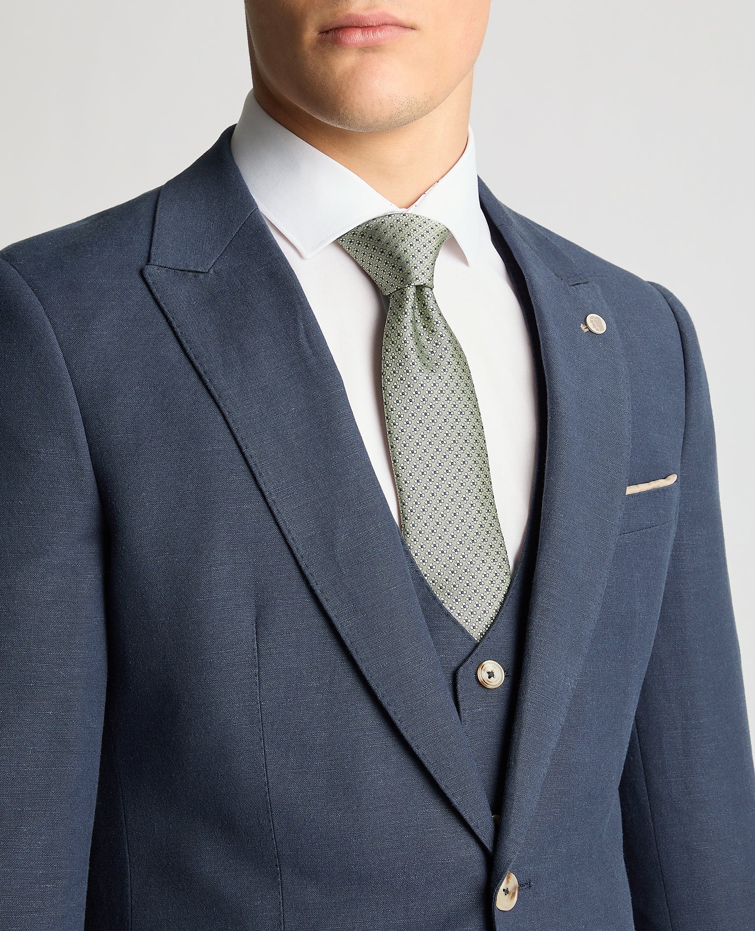 Slim Fit Linen-Blend Suit - Image 4