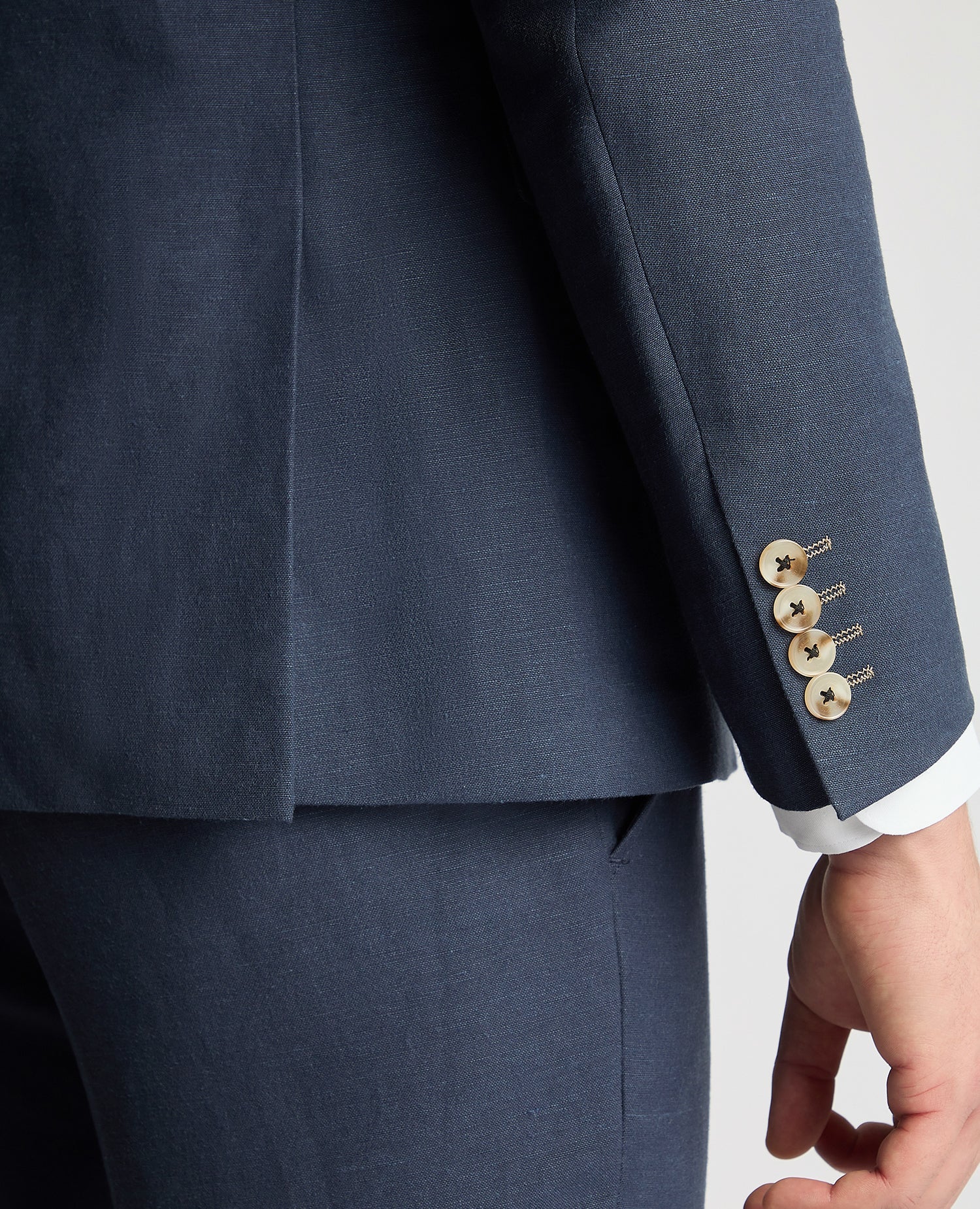 Slim Fit Linen-Blend Suit - Image 5
