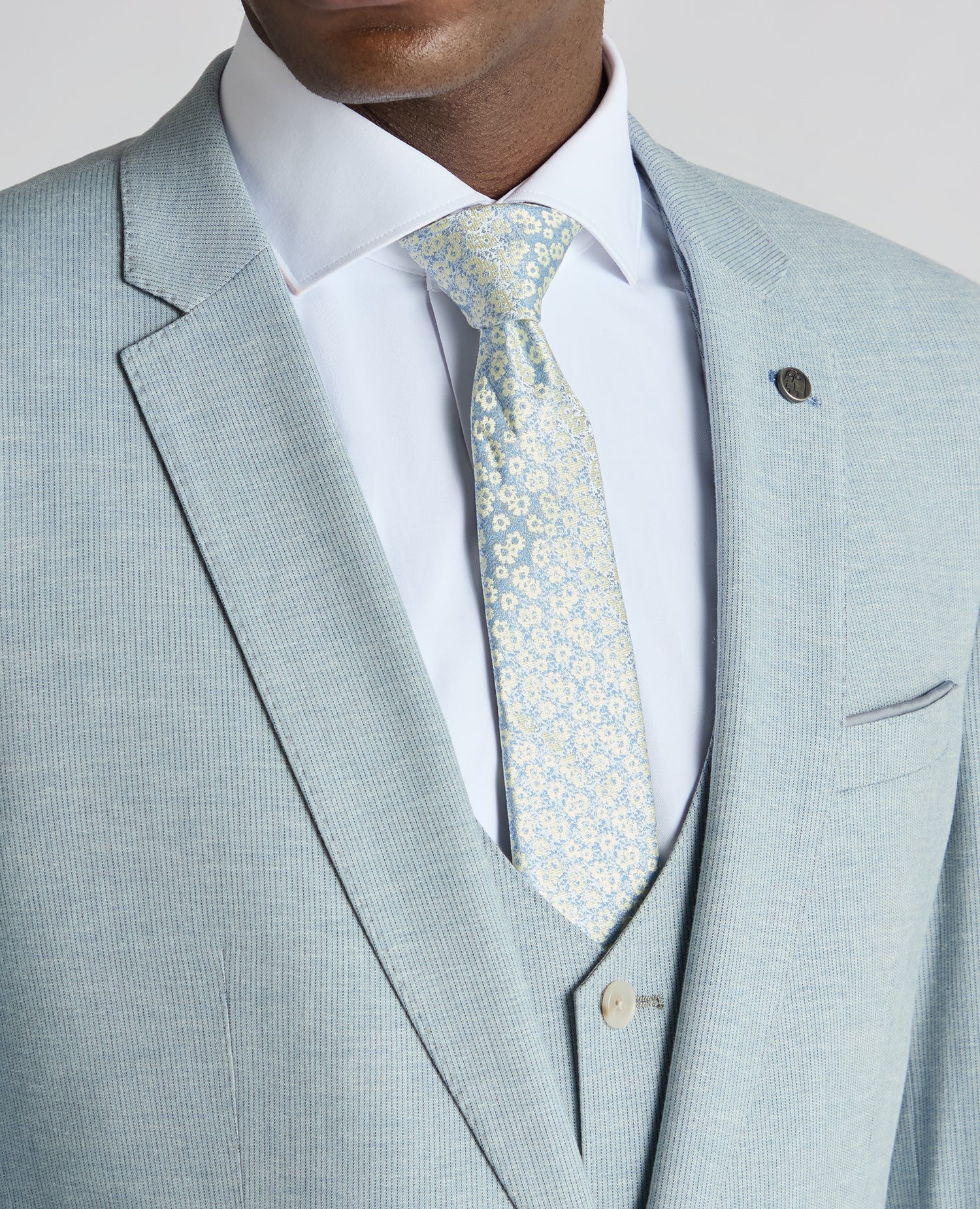 Slim Fit Linen-Blend Pinstripe Suit - Image 4