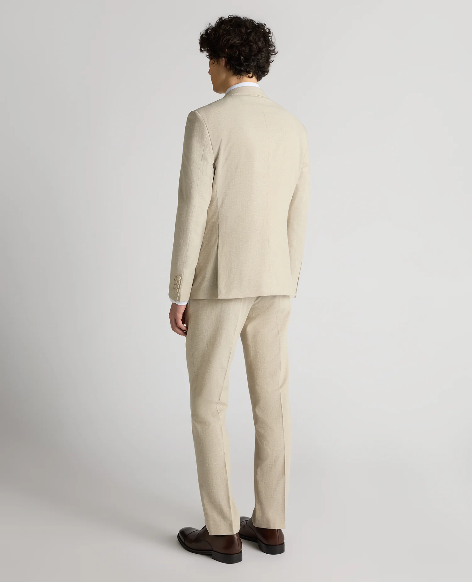 Slim Fit Linen-Blend Pinstripe Suit - Image 3