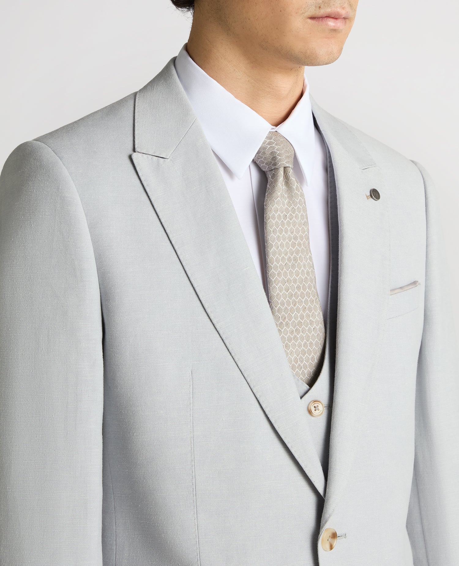 Slim Fit Linen-Blend Suit - Image 4