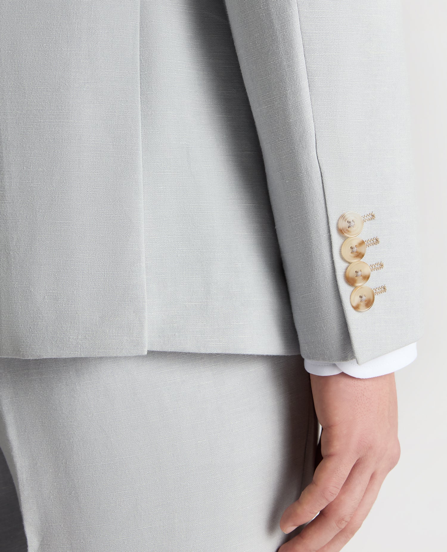 Slim Fit Linen-Blend Suit - Image 5