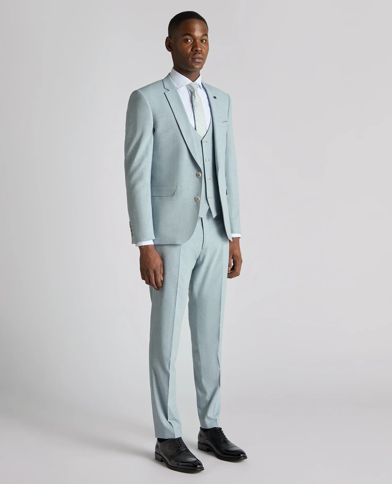 Slim Fit Linen-Blend Micro Pinstripe Suit Jacket - Image 2